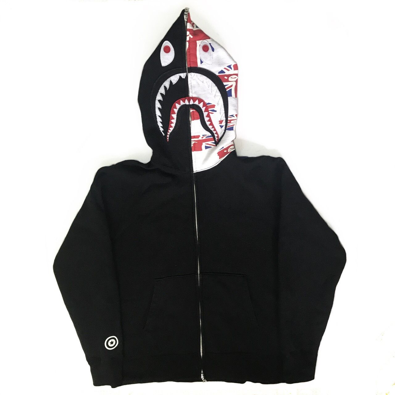 Bape union jack shark hoodie deals