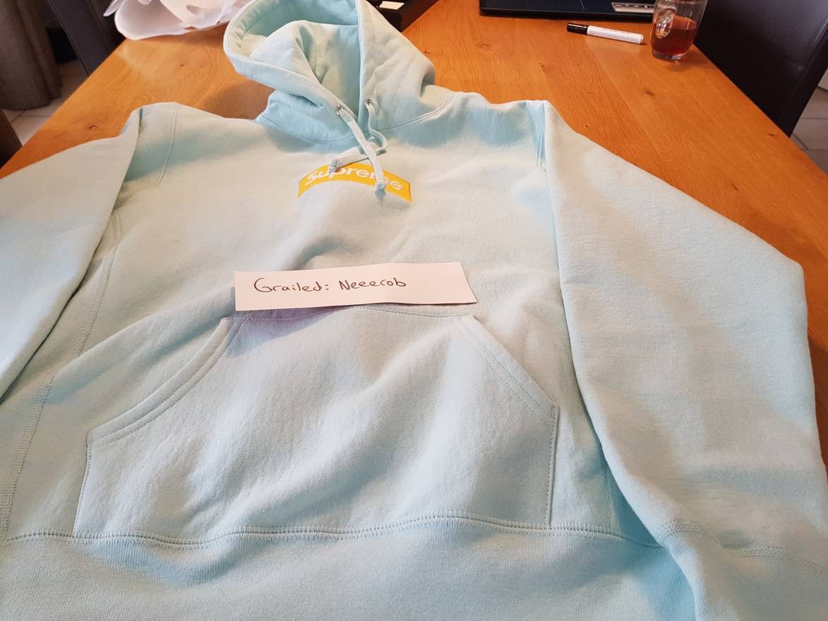 Supreme Supreme, Box Logo Hooded Sweatshirt, Ice Blue | Grailed