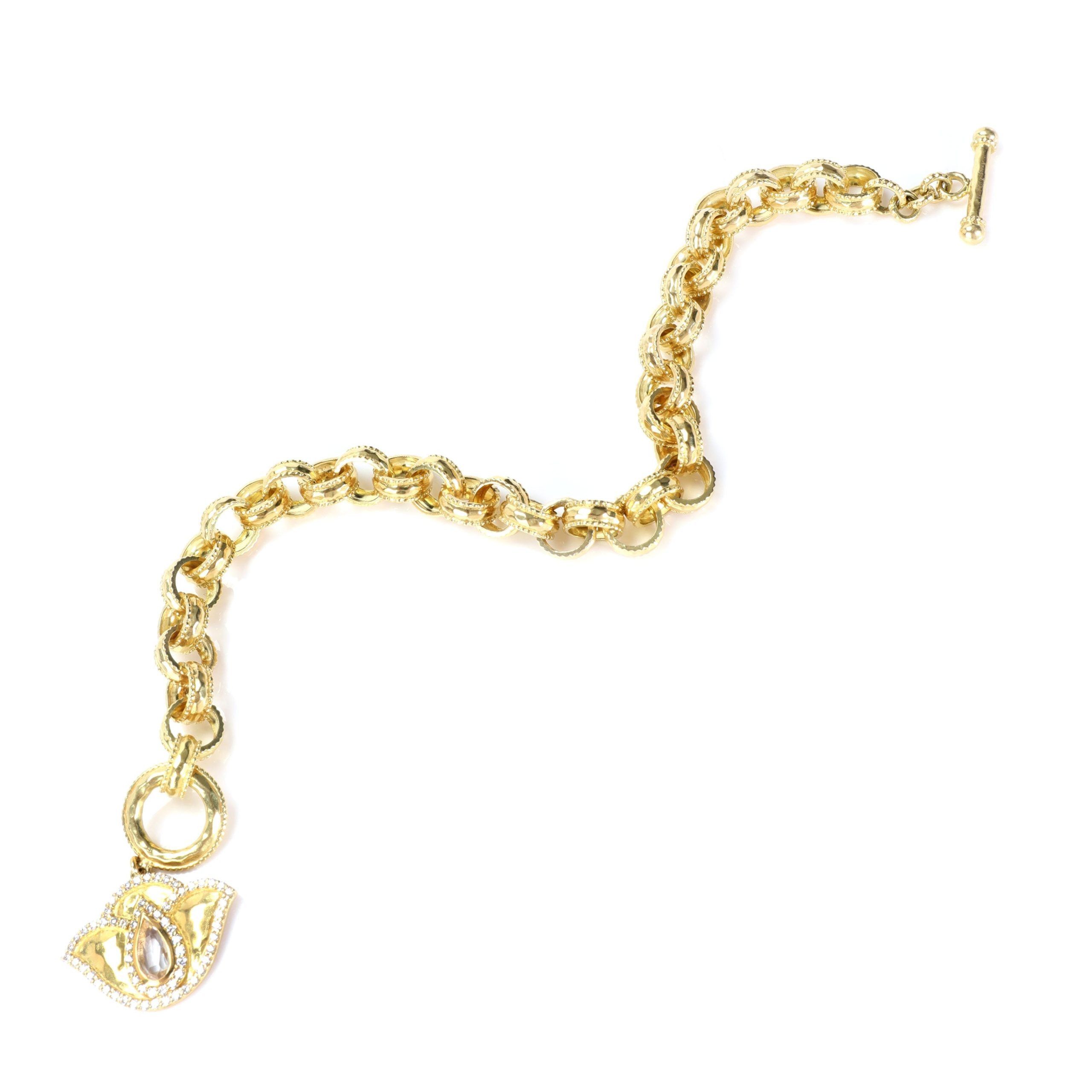 Tiffany & Co. White Topaz & Diamond Charm Bracelet in 18K Yellow Gold (0.56 ctw) Size ONE SIZE - 2 Thumbnail