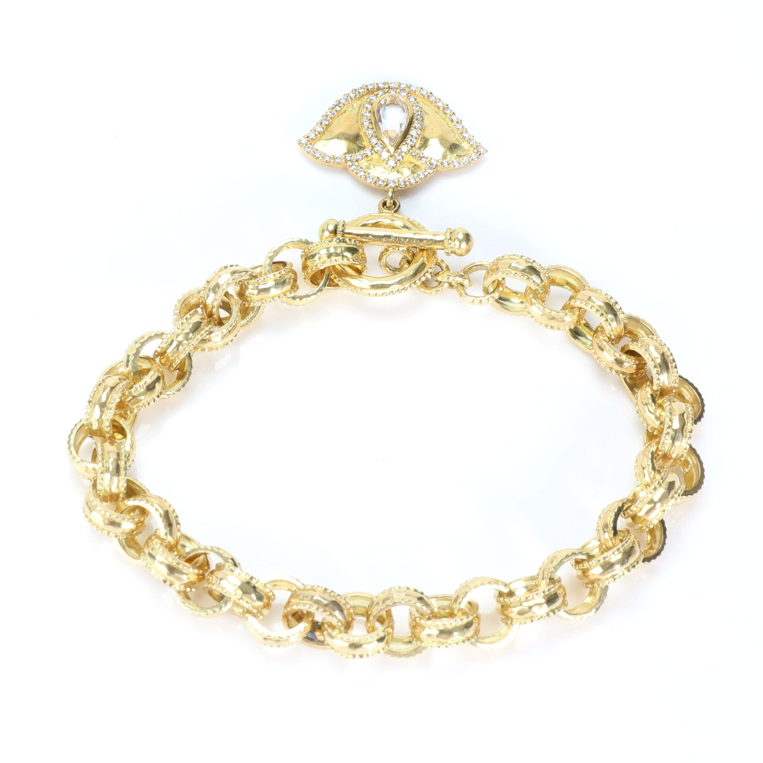 Tiffany & Co. White Topaz & Diamond Charm Bracelet in 18K Yellow Gold (0.56 ctw) Size ONE SIZE - 3 Thumbnail