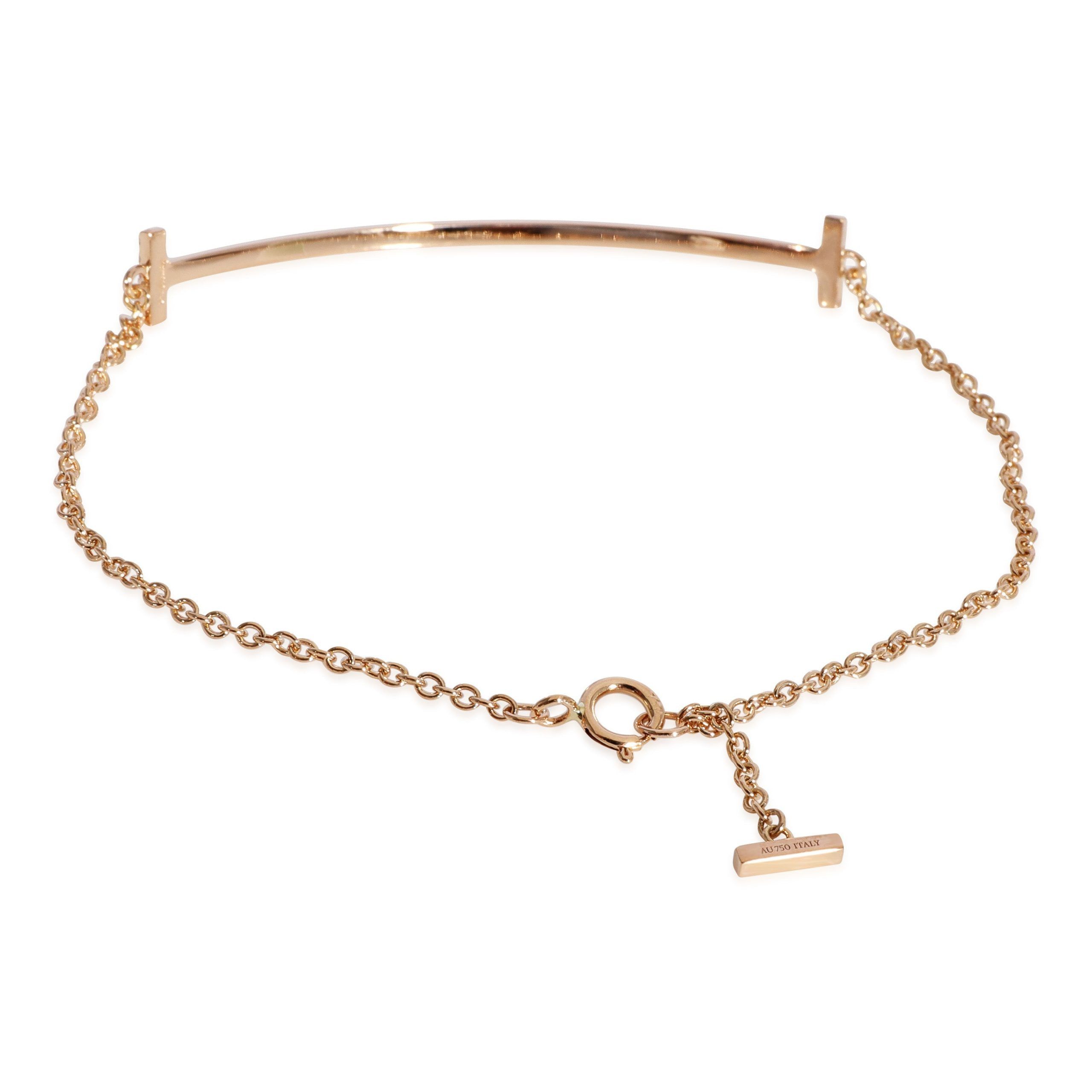 Tiffany & Co. Tiffany & Co. Tiffany T Smile Bracelet in 18k Rose Gold 0.12 CTW Size ONE SIZE - 2 Thumbnail