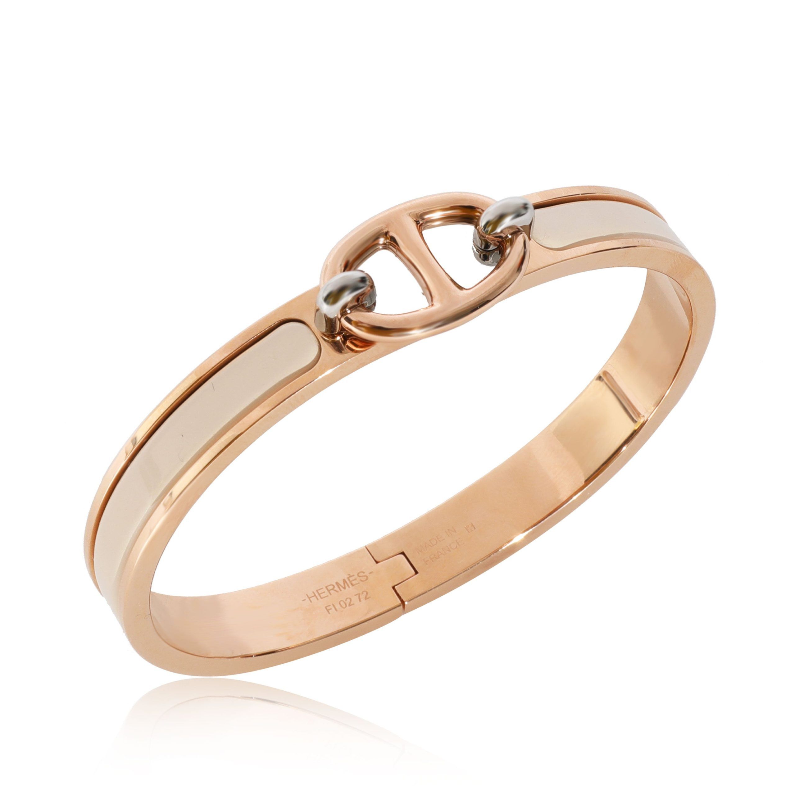 Hermès Mini Clic Chaine d’Ancre Bracelet In Creme