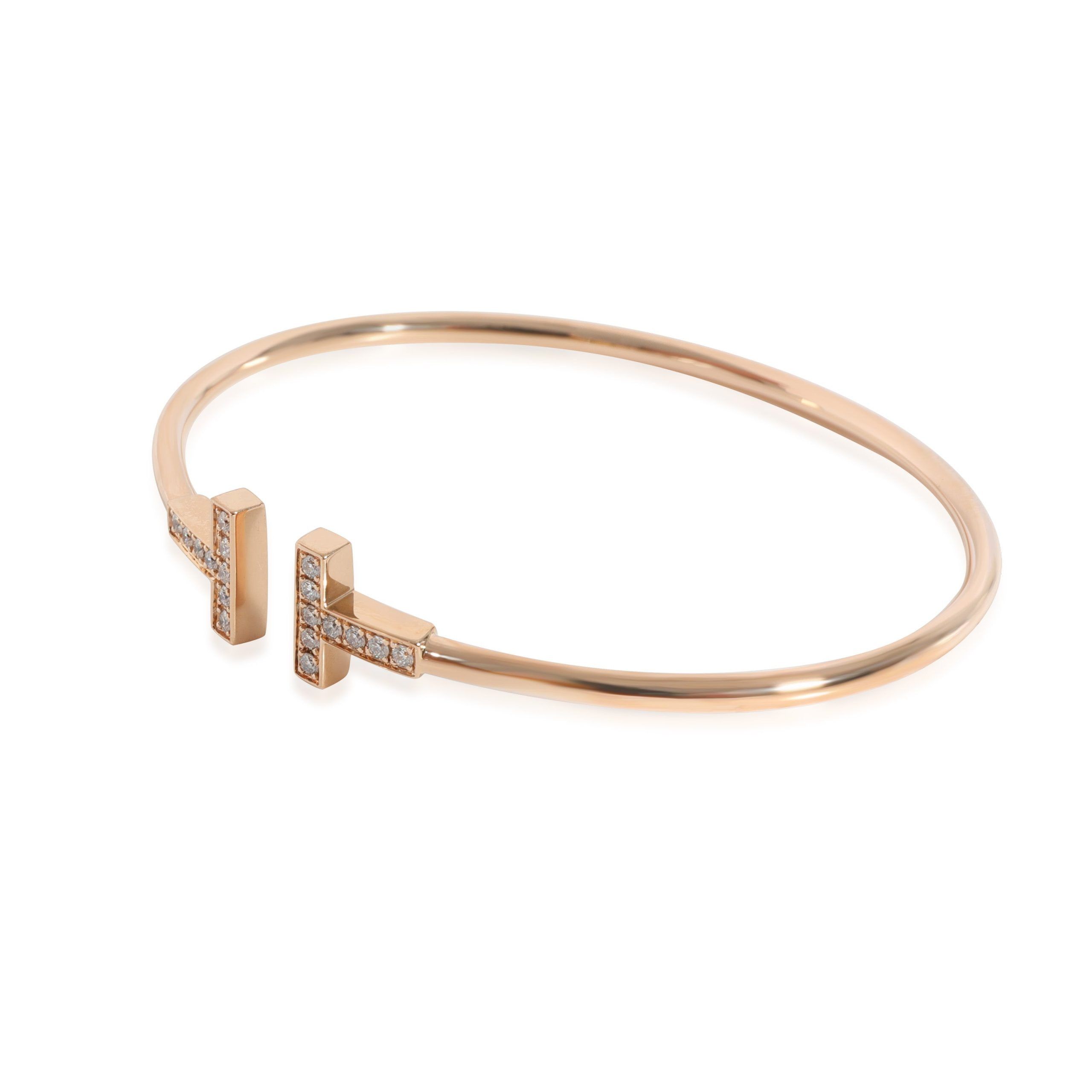 Tiffany & Co. Tiffany & Co. Tiffany T Diamond Bracelet in 18k Rose Gold 0.24 CTW Size ONE SIZE - 2 Thumbnail
