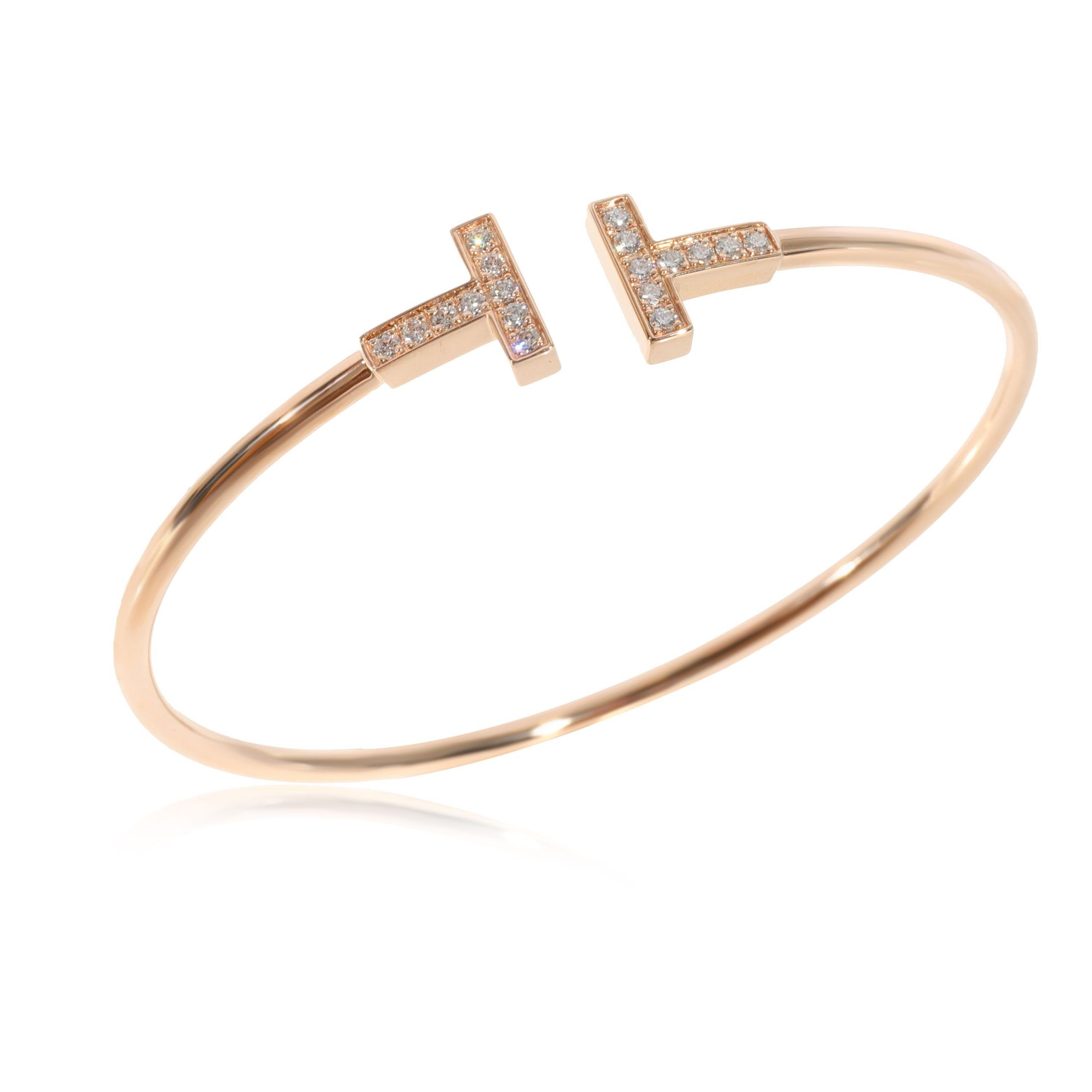 Tiffany & Co. Tiffany & Co. Tiffany T Diamond Bracelet in 18k Rose Gold 0.24 CTW Size ONE SIZE - 3 Thumbnail