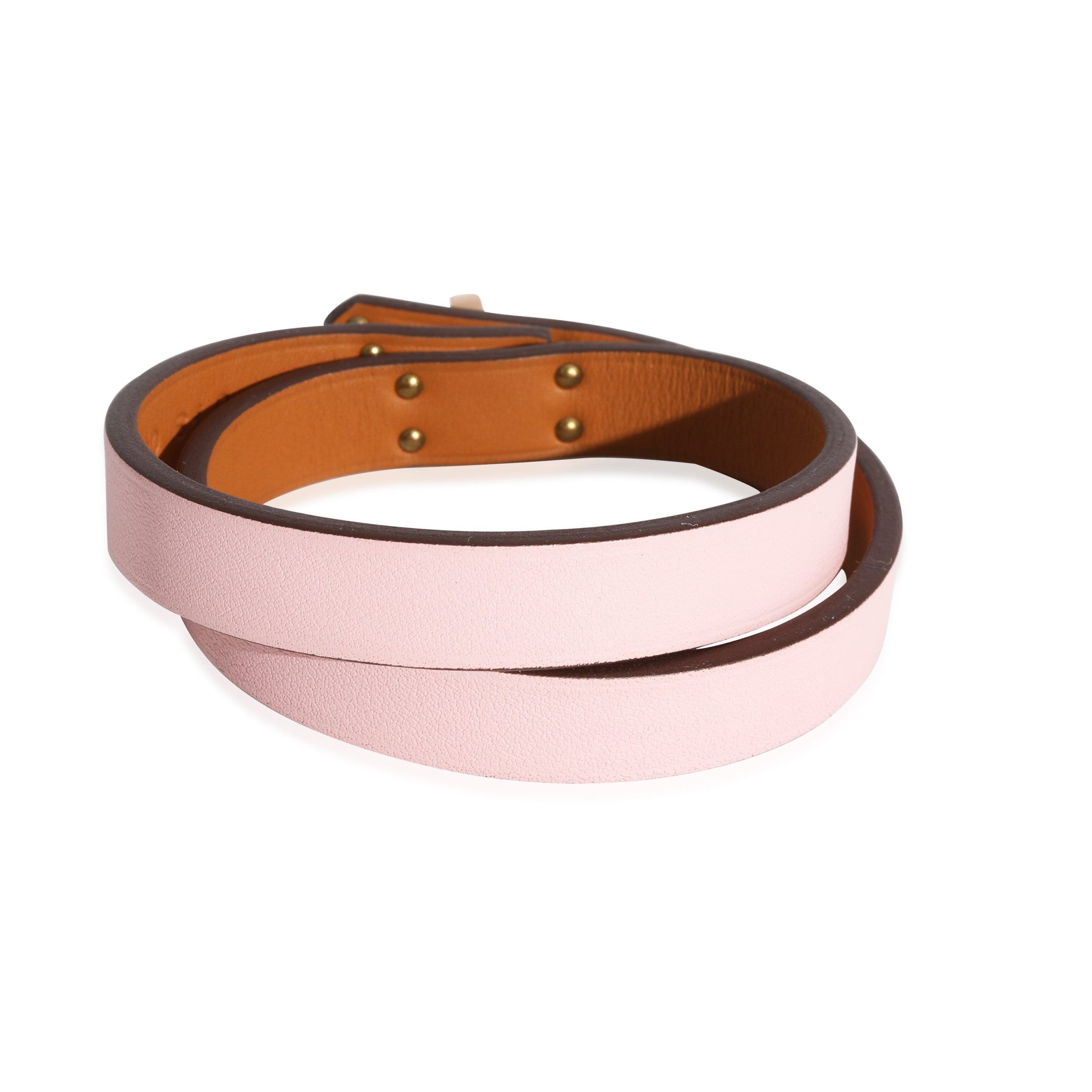 Hermes Hermès Mini Kelly Double Tour Pink Leather Bracelet Size ONE SIZE - 3 Thumbnail