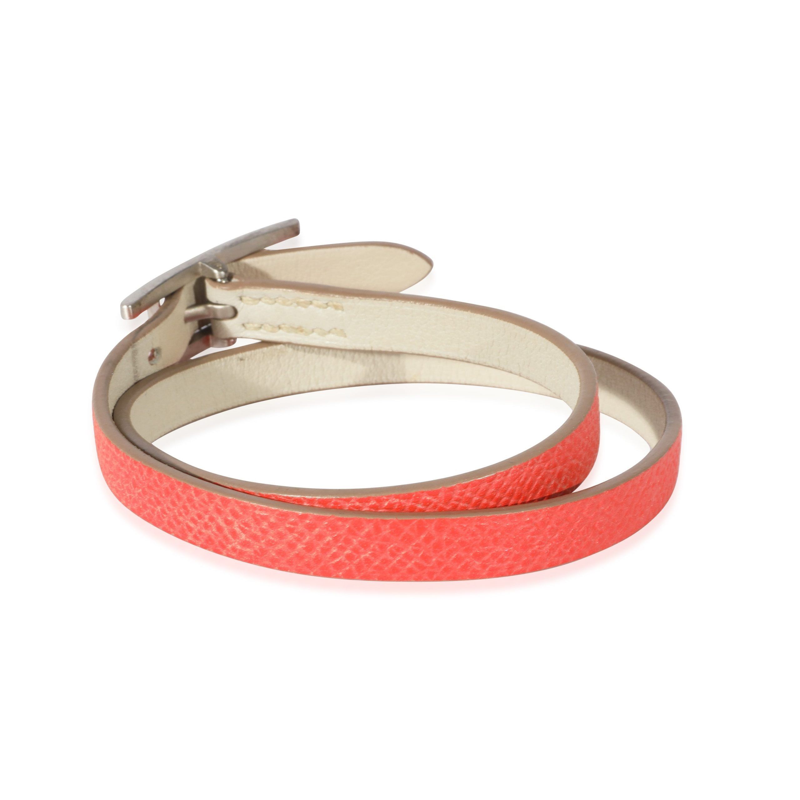Hermes Hermès Behapi Double Tour Bracelet Orange Minium Nata Swift Leather Size ONE SIZE - 2 Thumbnail