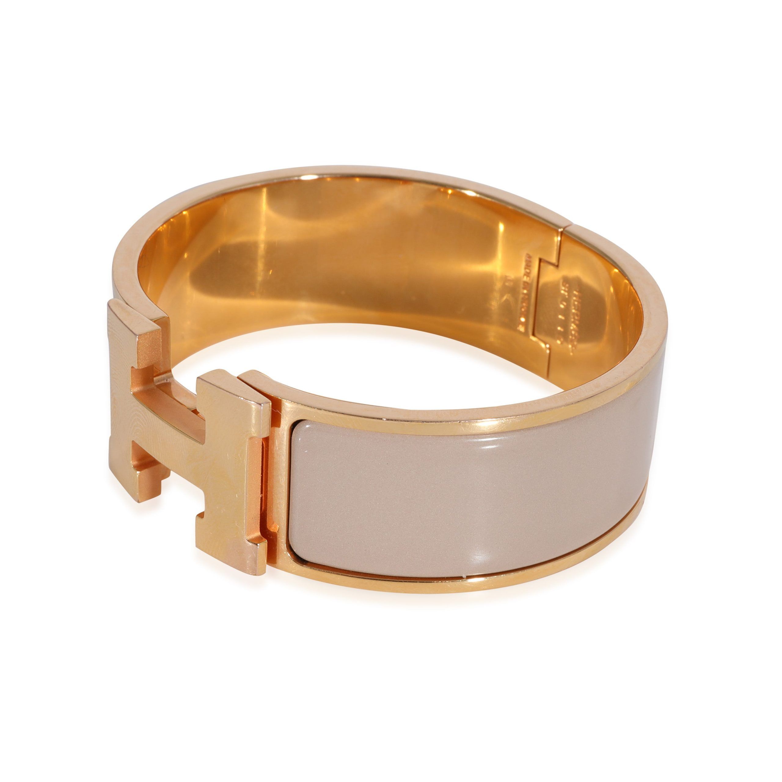 Hermes Hermès Gold Plated Clic Clac H Marron Glacé Bracelet Size ONE SIZE - 2 Thumbnail