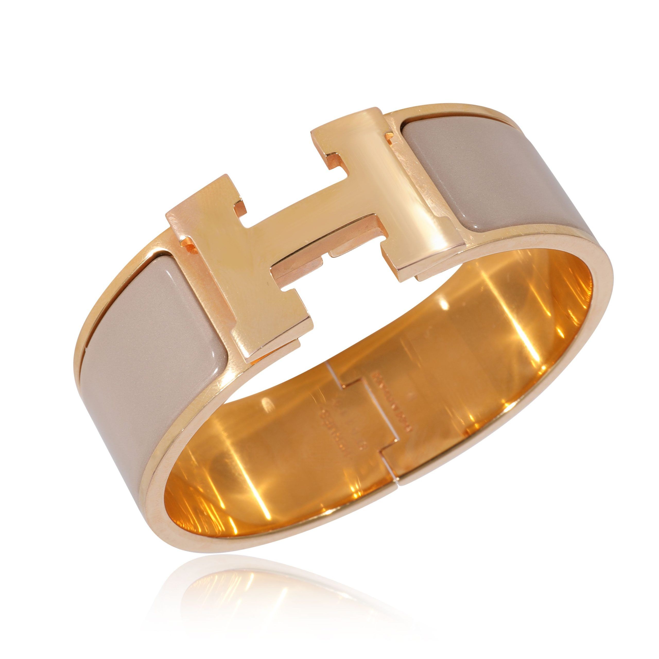 Hermes Hermès Gold Plated Clic Clac H Marron Glacé Bracelet Size ONE SIZE - 3 Thumbnail