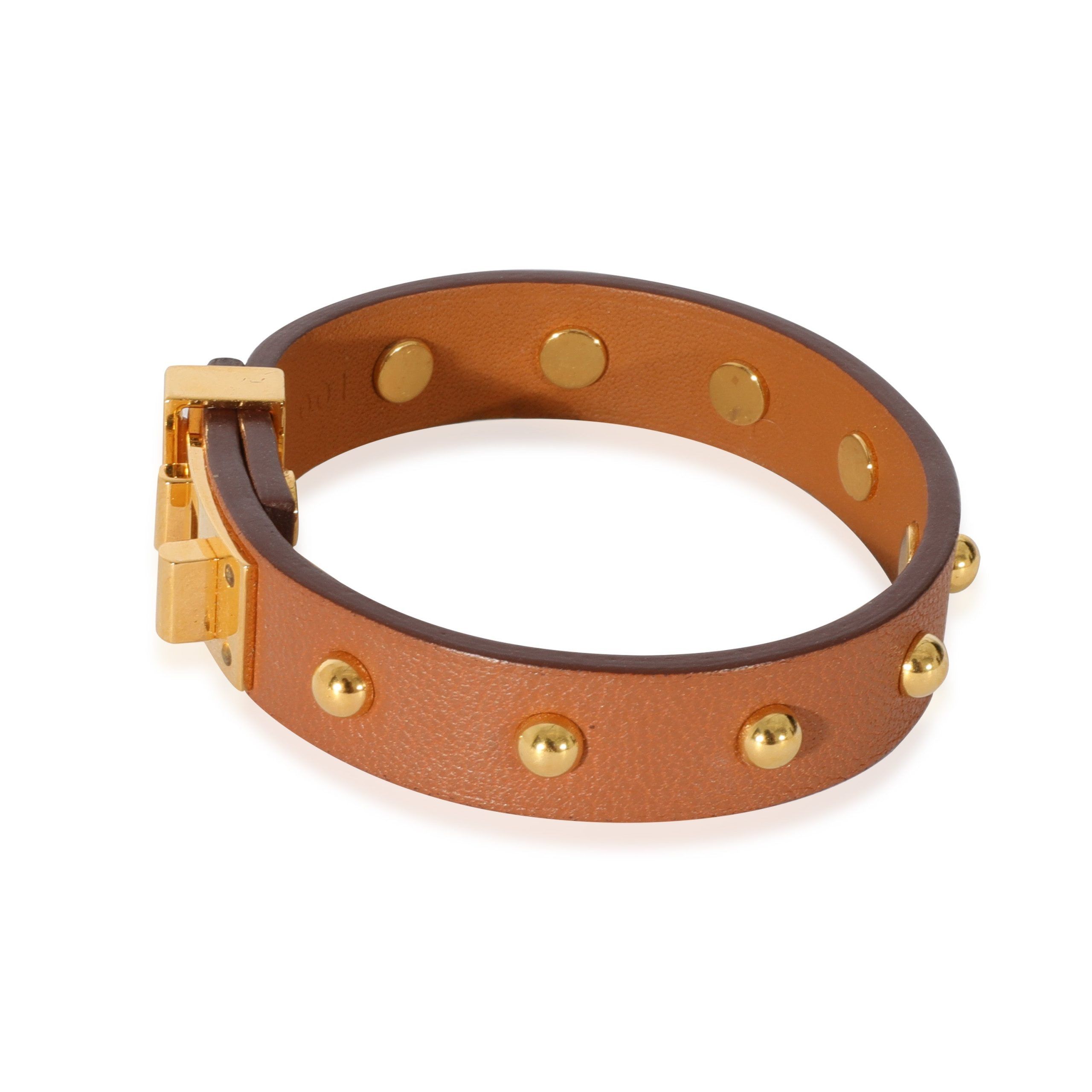 Hermes Hermès Mini Dog Clous Rounds Gold Plated Bracelet Size ONE SIZE - 2 Thumbnail