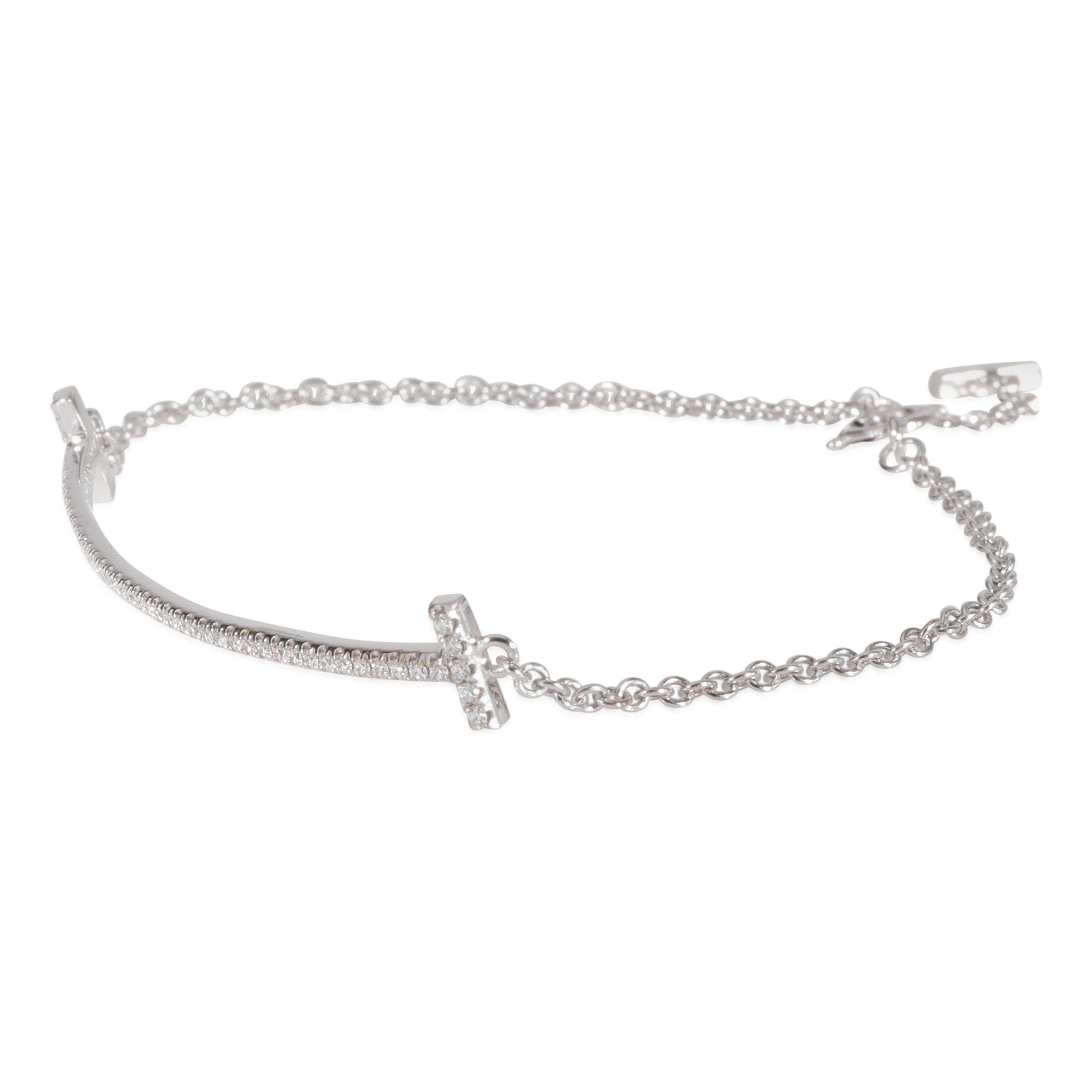 Tiffany & Co. Tiffany & Co. Tiffany T Smile Diamond Bracelet in 18k White Gold 0.12 Ctw Size ONE SIZE - 2 Thumbnail