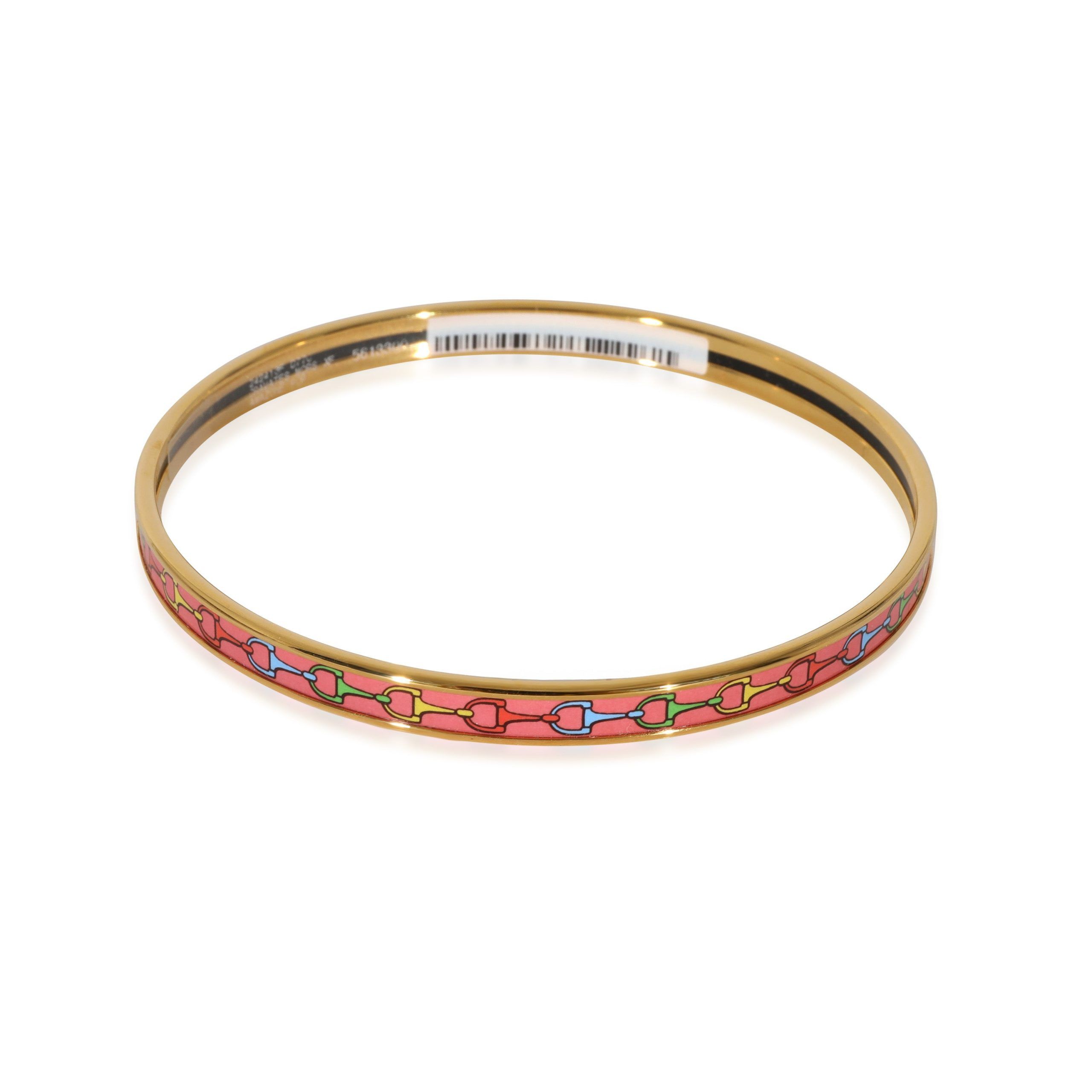 Hermes Hermès Cravates Mors Extra Narrow Bangle, Gold Plated, Amazone POP Color, 67 mm Size ONE SIZE - 3 Thumbnail