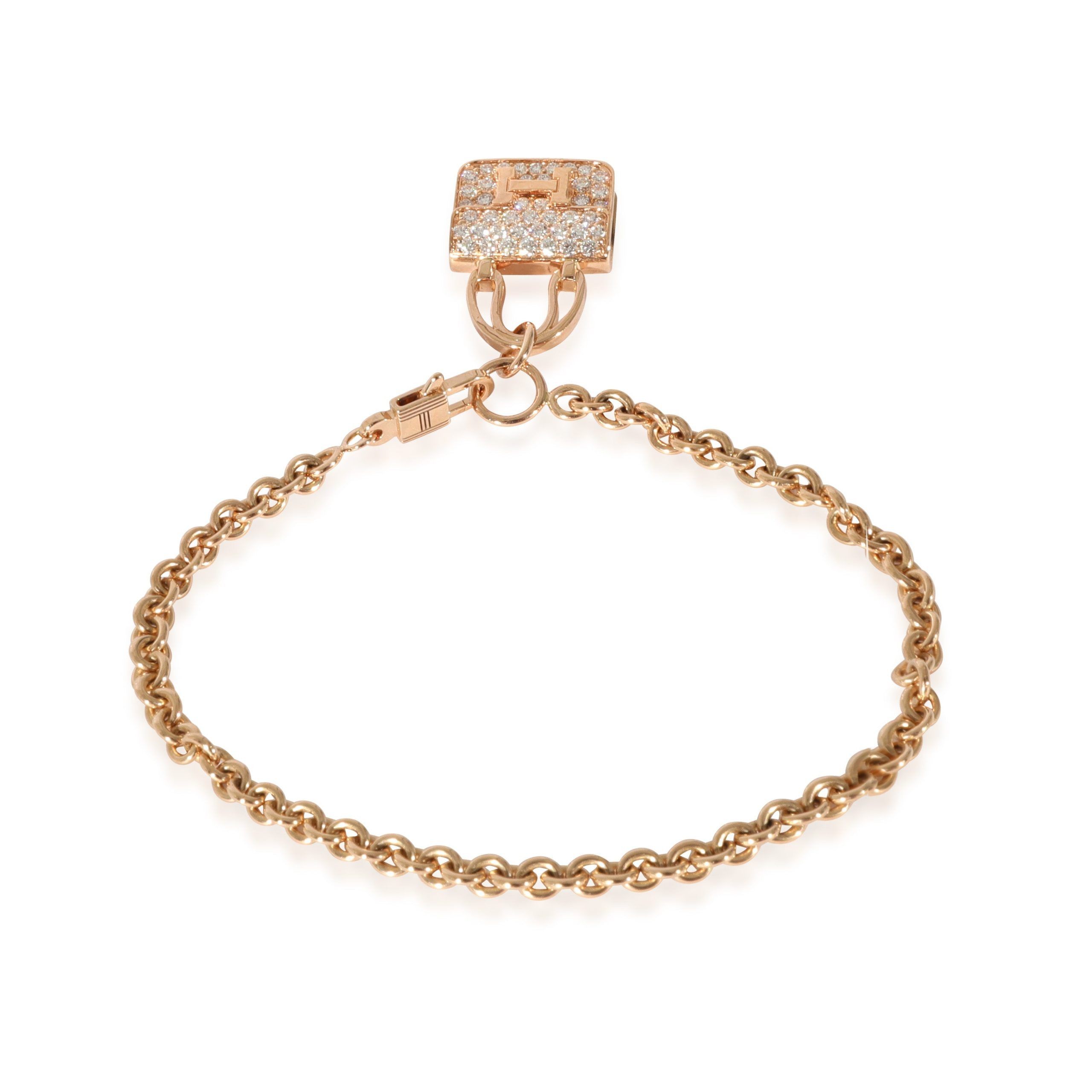 Hermes Hermès Amulettes Collection Constance Diamond Bracelet in 18k Rose Gold 0.44 CTW Size ONE SIZE - 3 Thumbnail
