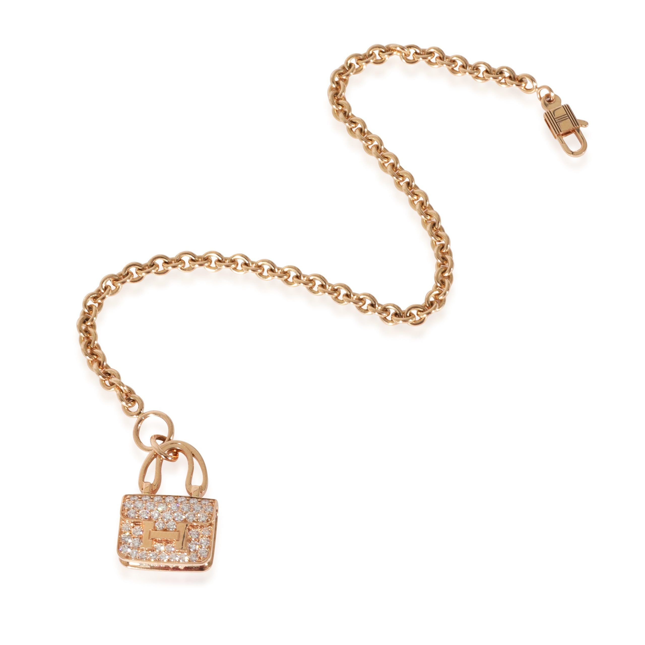 Hermes Hermès Amulettes Collection Constance Diamond Bracelet in 18k Rose Gold 0.44 CTW Size ONE SIZE - 5 Thumbnail