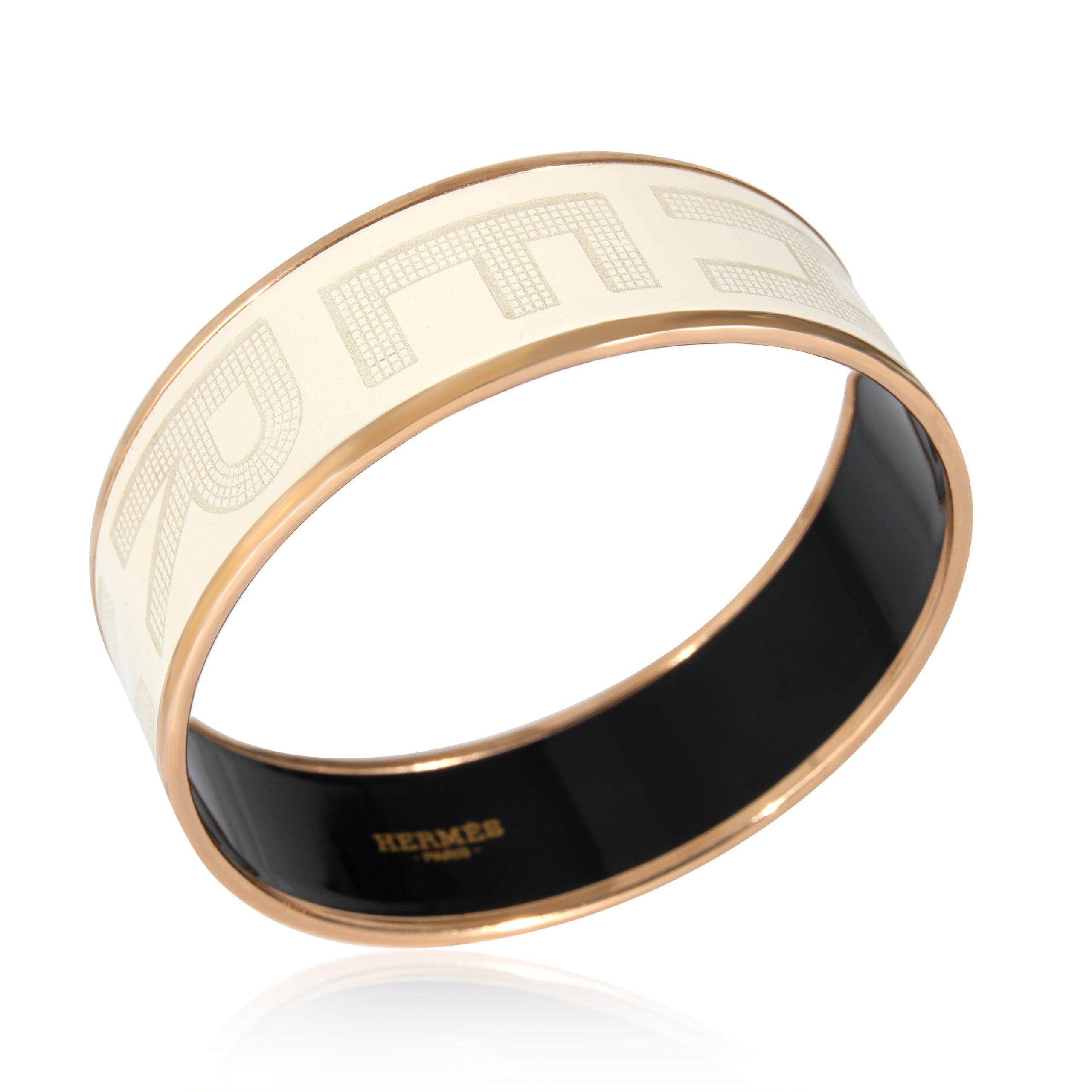 Hermes Hermès Enamel Sellier Bracelet in Gold Plated, Size 62mm Size ONE SIZE - 2 Thumbnail