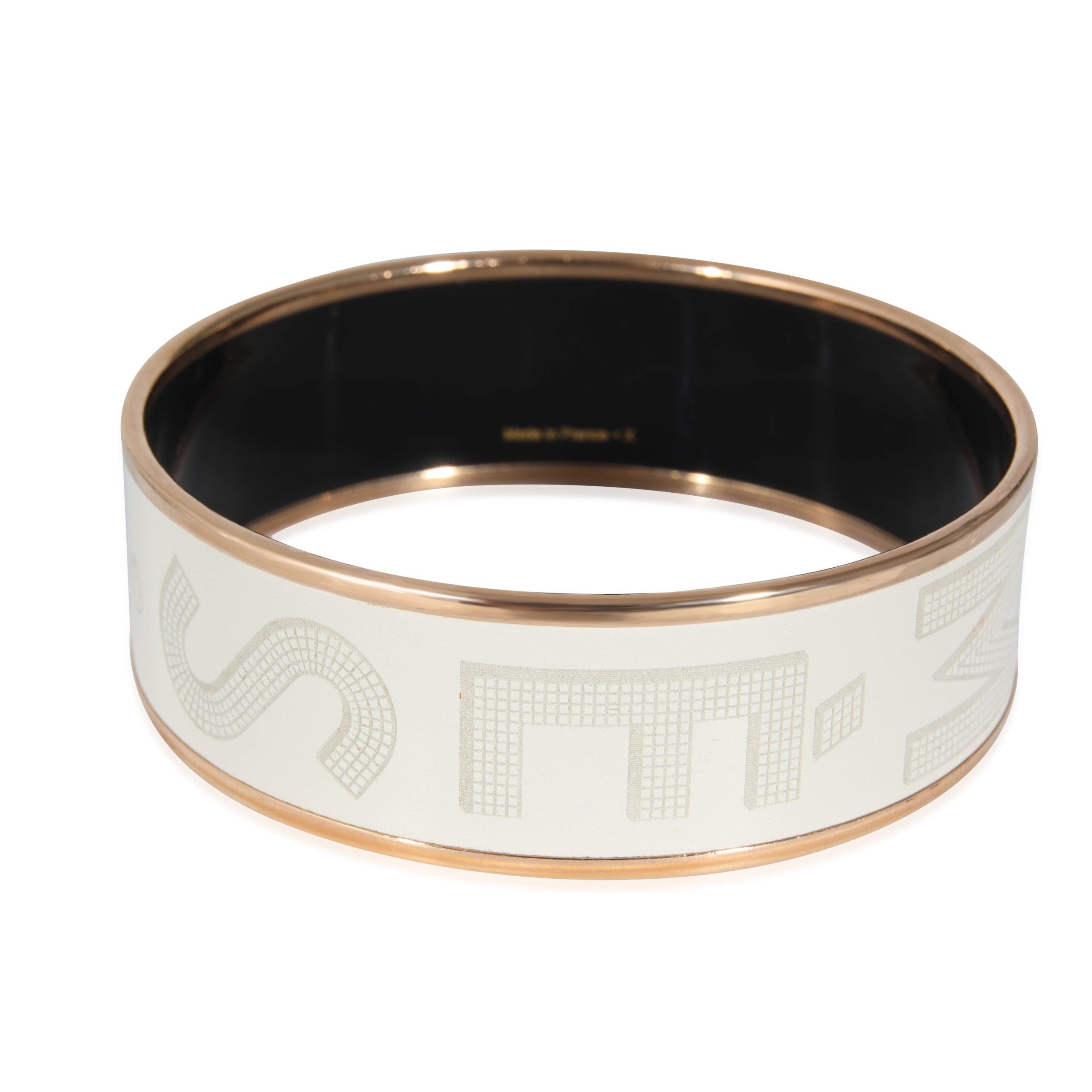 Hermes Hermès Enamel Sellier Bracelet in Gold Plated, Size 62mm Size ONE SIZE - 3 Thumbnail