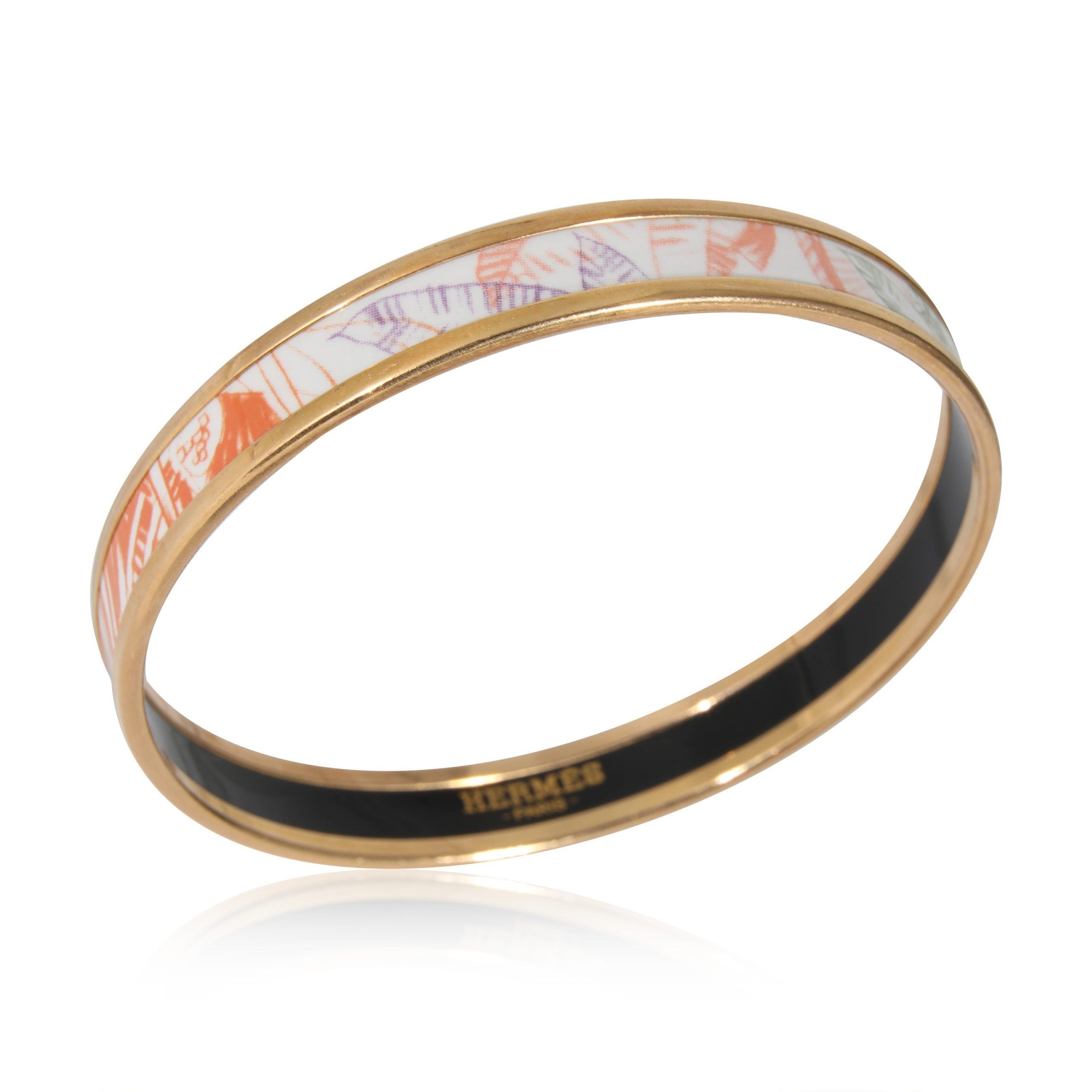 Hermes Hermès Narrow Enamel Bracelet in Gold Plated, 62mm Size ONE SIZE - 5 Thumbnail