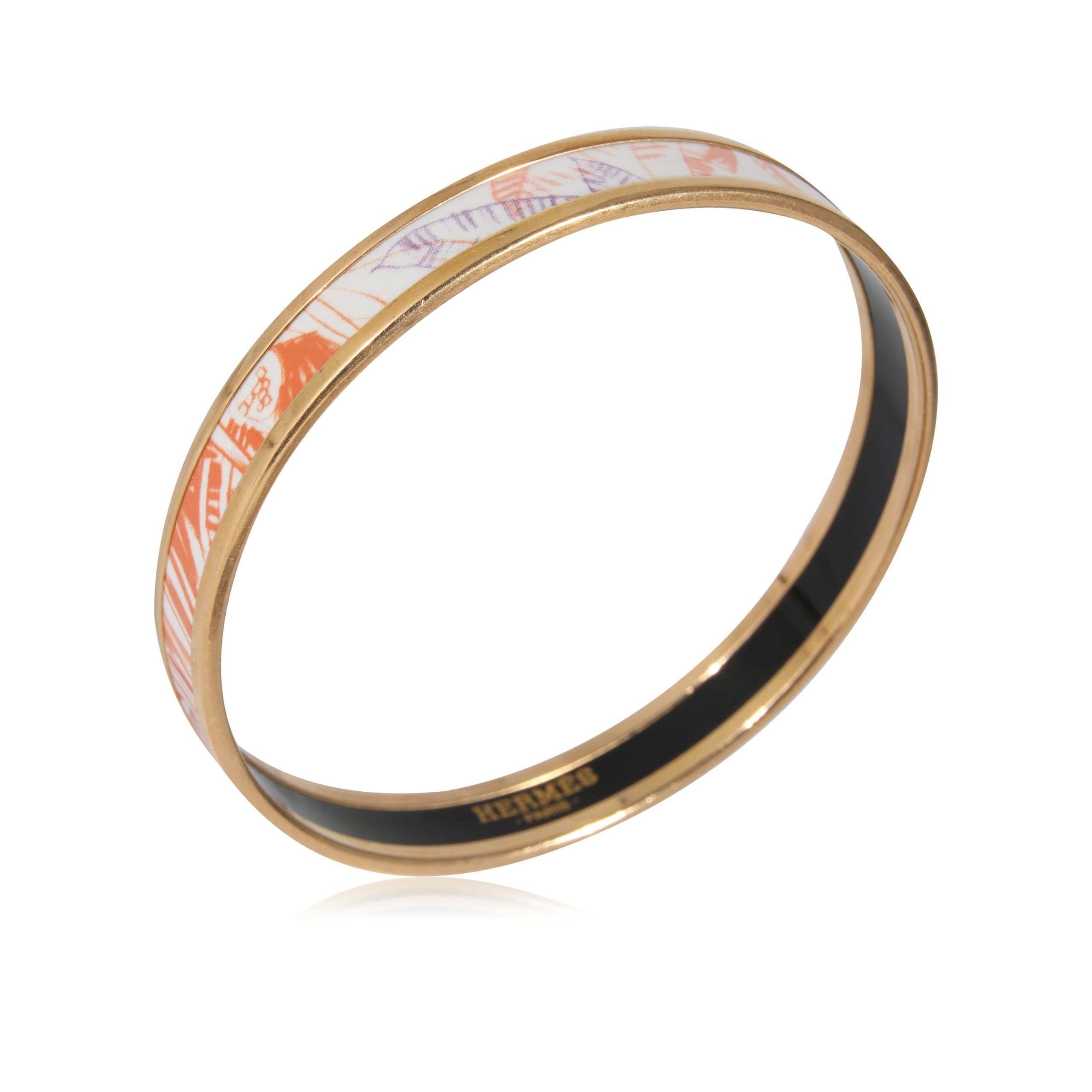 Hermes Hermès Narrow Enamel Bracelet in Gold Plated, 62mm Size ONE SIZE - 2 Thumbnail