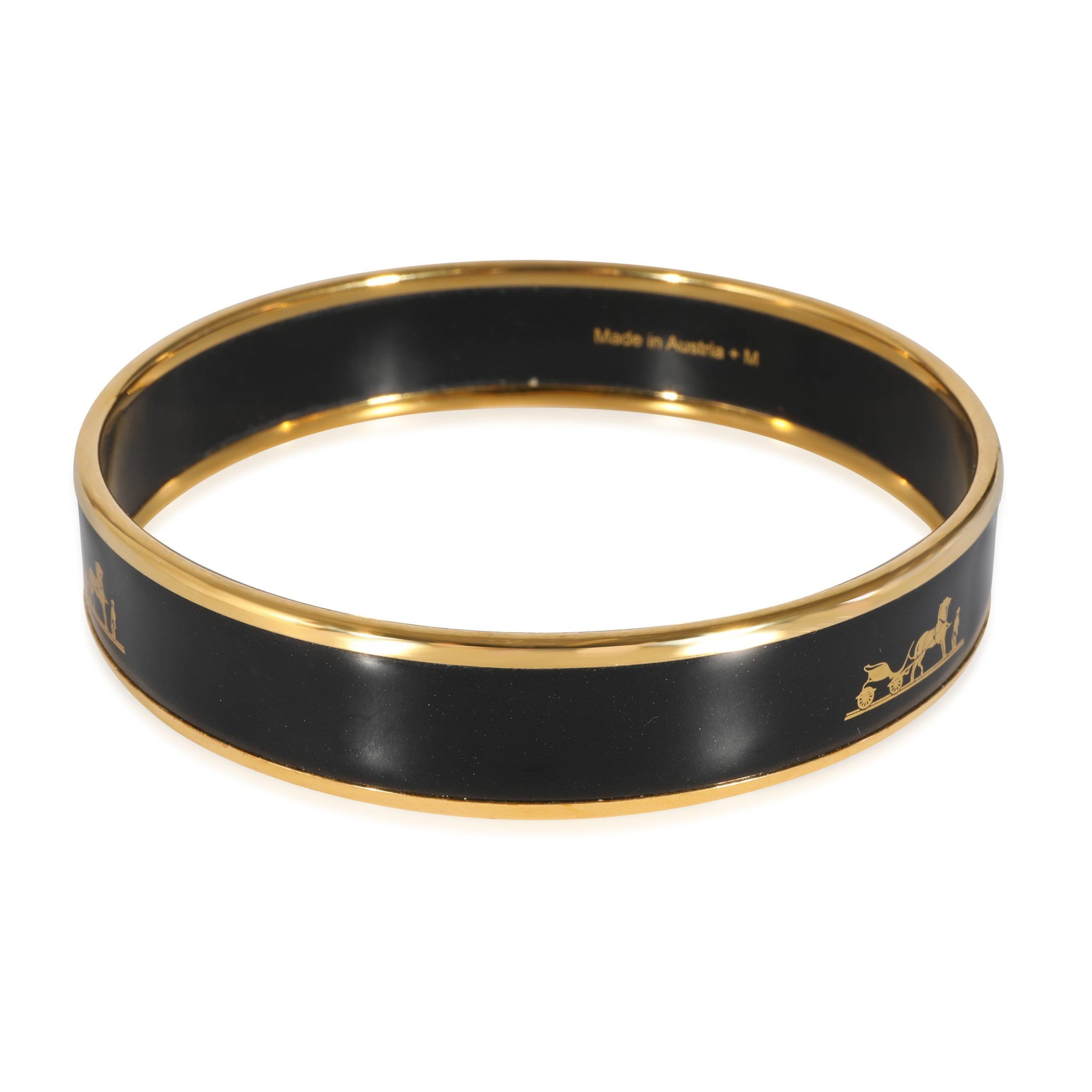 Hermes Hermès Narrow Enamel Caleche Gold Plated Bracelet Size ONE SIZE - 3 Thumbnail