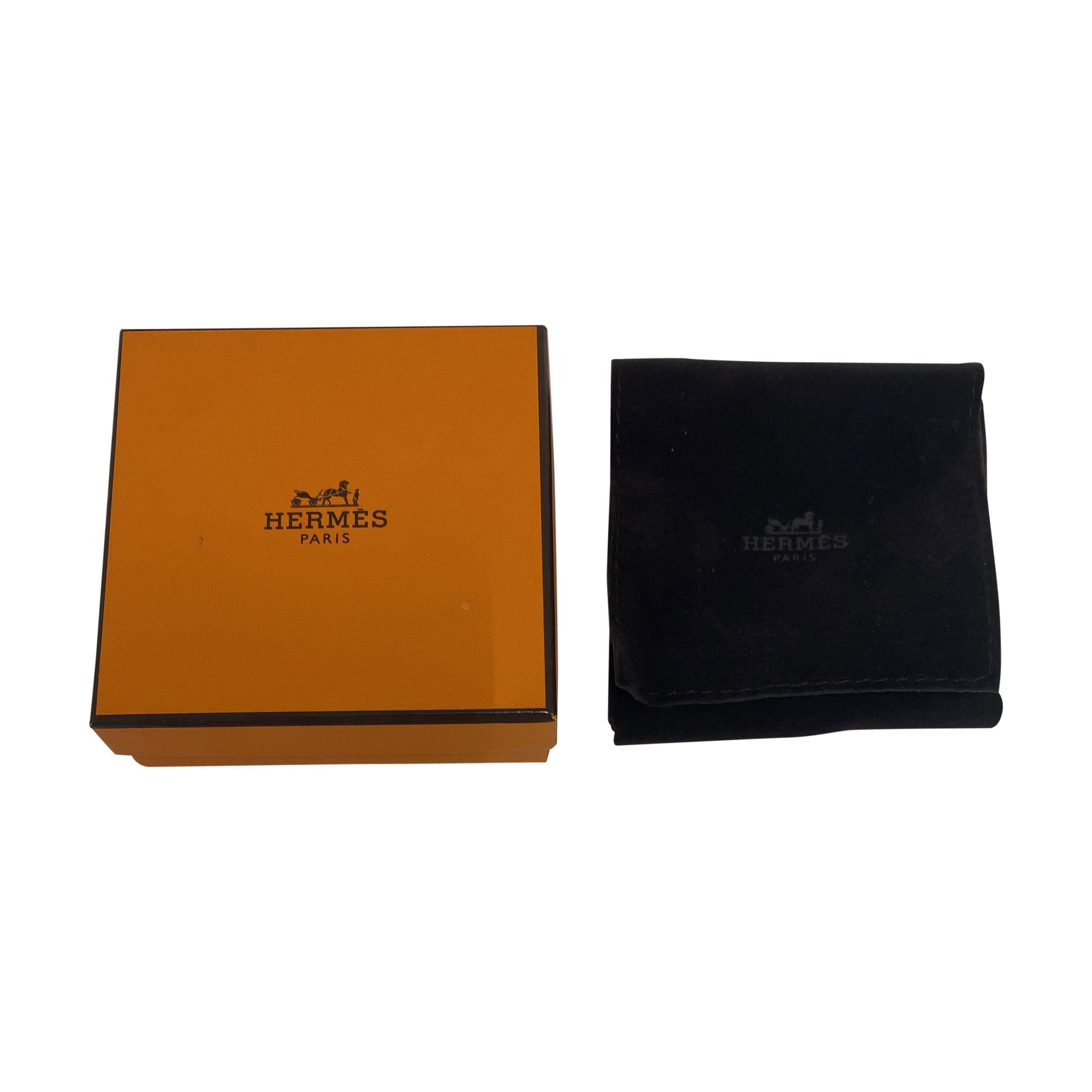 Hermes Palladium Plated Hermès Vintage Orange Tohu Bohu Wide Enamel Bangle (62MM) Size ONE SIZE - 4 Thumbnail