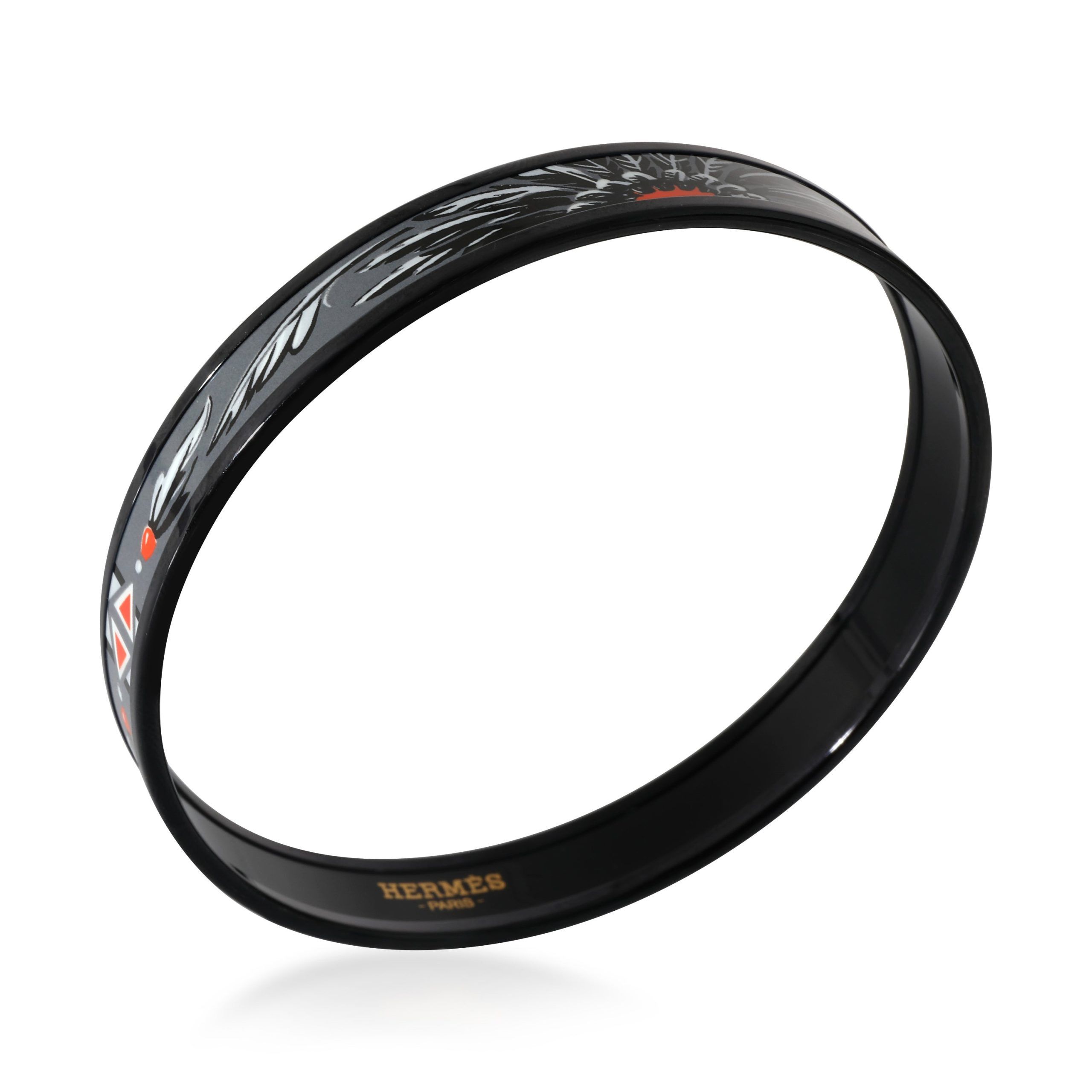 Hermes Hermès PVD Narrow Bangle With Feather Enamel (67MM) Size ONE SIZE - 4 Thumbnail