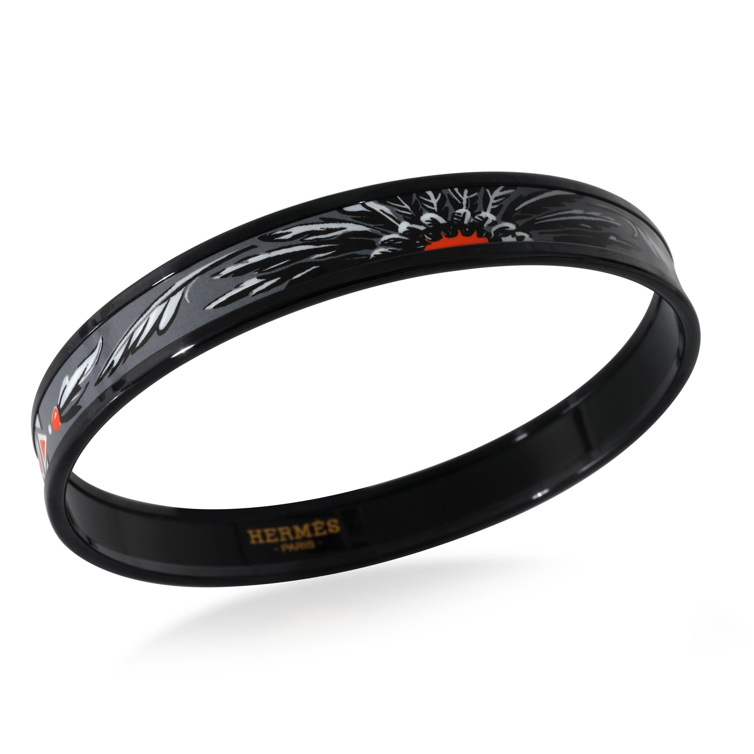 Hermes Hermès PVD Narrow Bangle With Feather Enamel (67MM) Size ONE SIZE - 3 Thumbnail