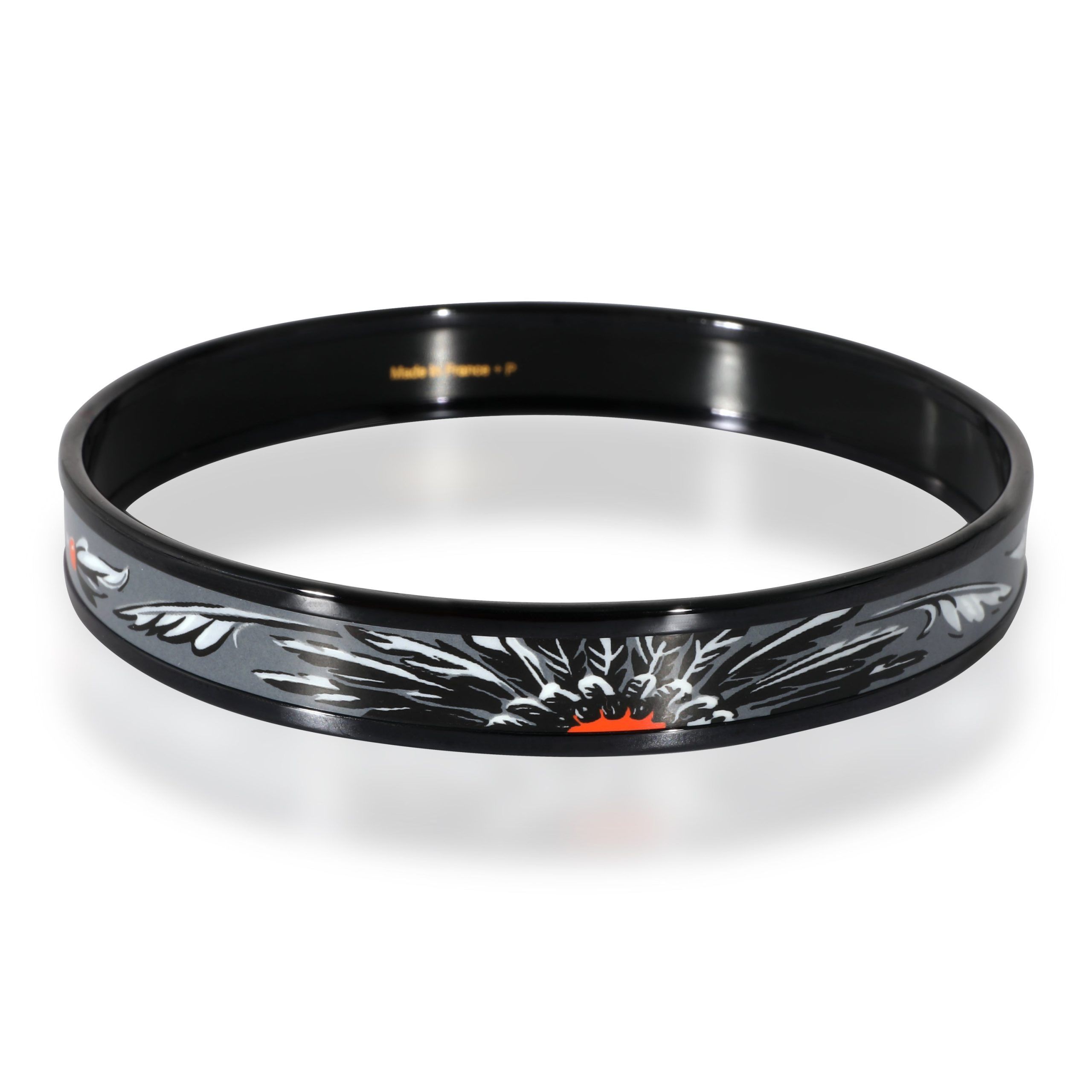 Hermes Hermès PVD Narrow Bangle With Feather Enamel (67MM) Size ONE SIZE - 2 Thumbnail