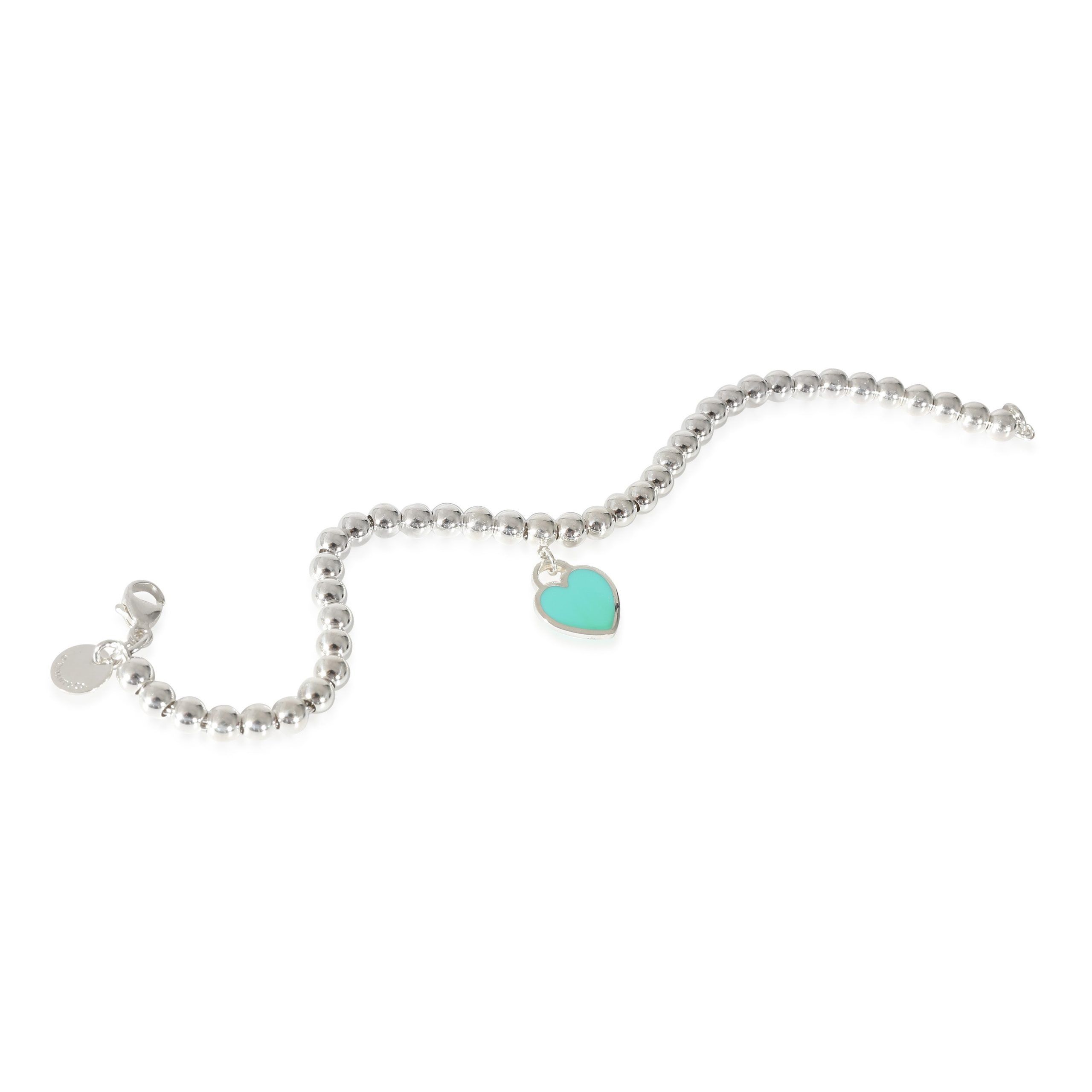 Tiffany & Co. Tiffany & Co. Return To Tiffany Blue Enamel Heart Bracelet in Sterling Silver Size ONE SIZE - 2 Thumbnail