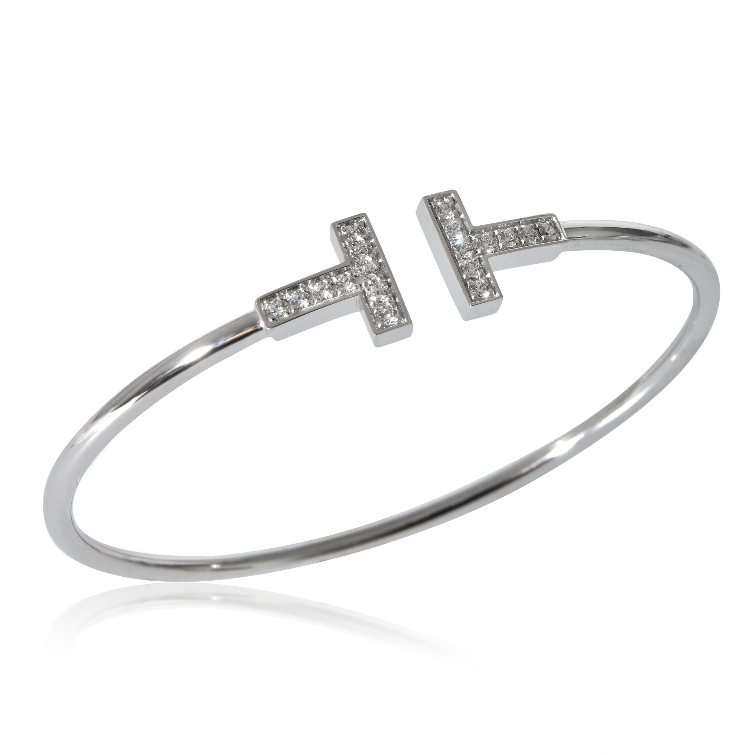 Tiffany & Co. Tiffany & Co. T Wire Diamond Bracelet in 18K White Gold 0.24 CTW Size ONE SIZE - 4 Thumbnail