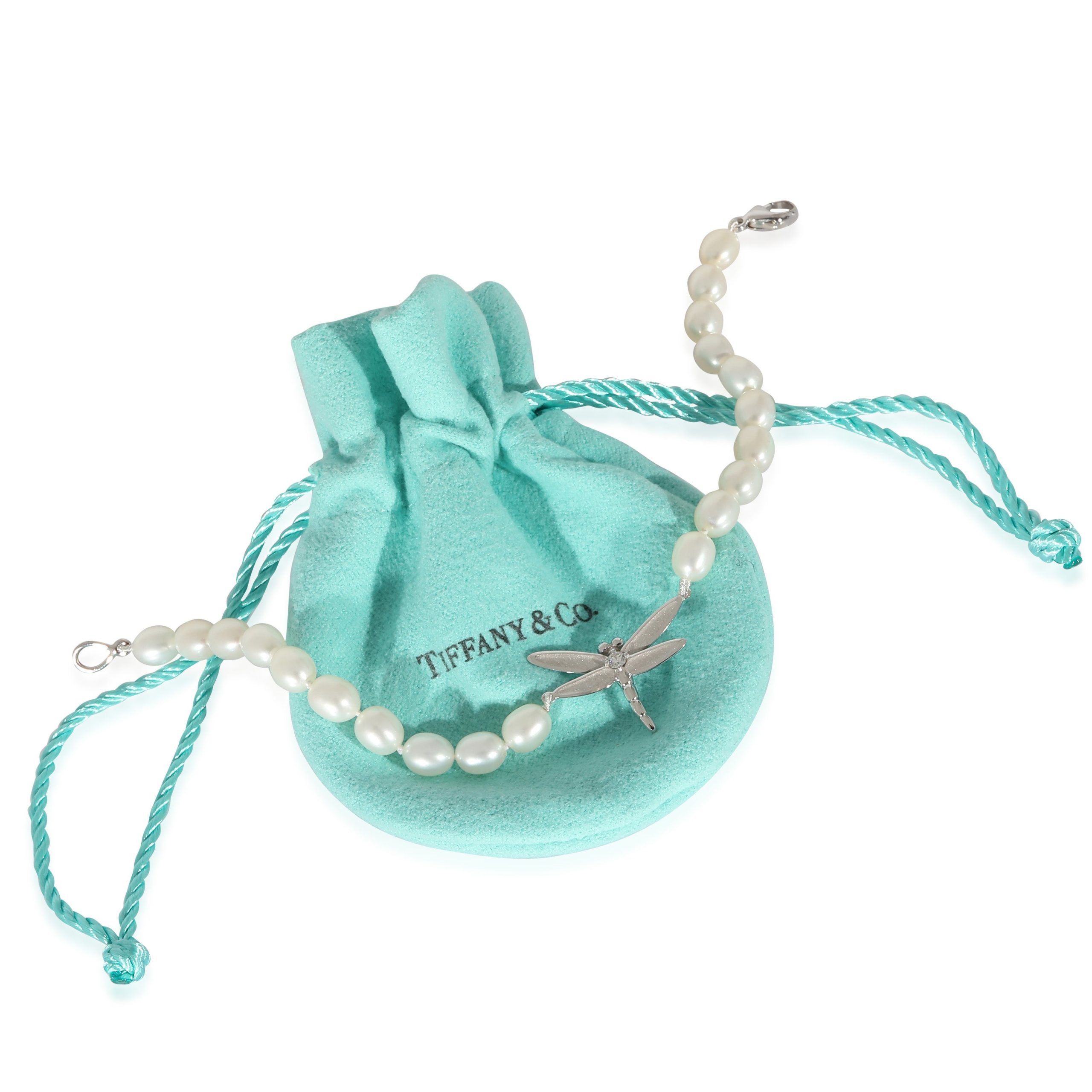 Tiffany & Co. Tiffany & Co. Freshwater Pearl Bracelet With Dragonfly Charm in 18K White Gold Size ONE SIZE - 2 Thumbnail