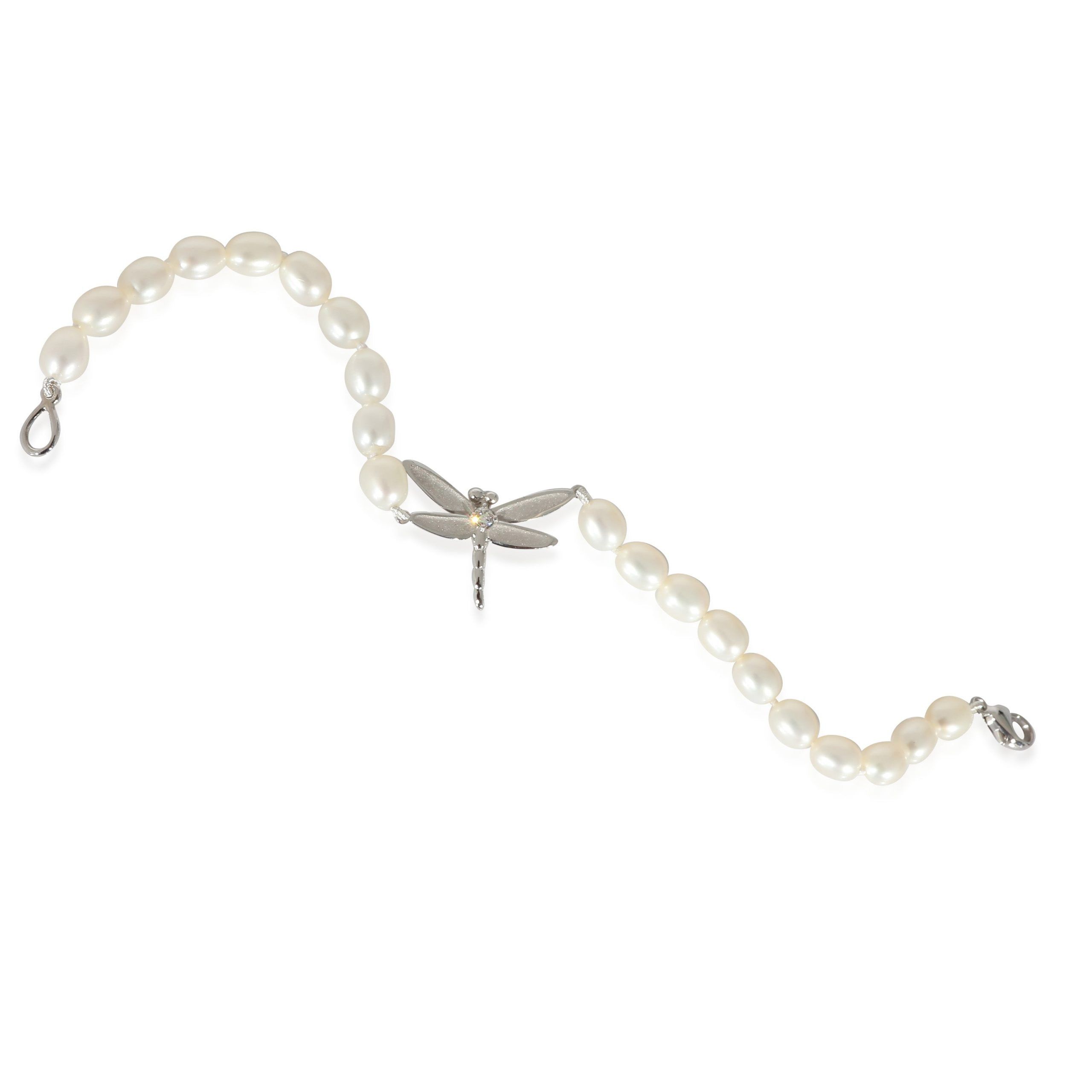 Tiffany & Co. Tiffany & Co. Freshwater Pearl Bracelet With Dragonfly Charm in 18K White Gold Size ONE SIZE - 5 Thumbnail