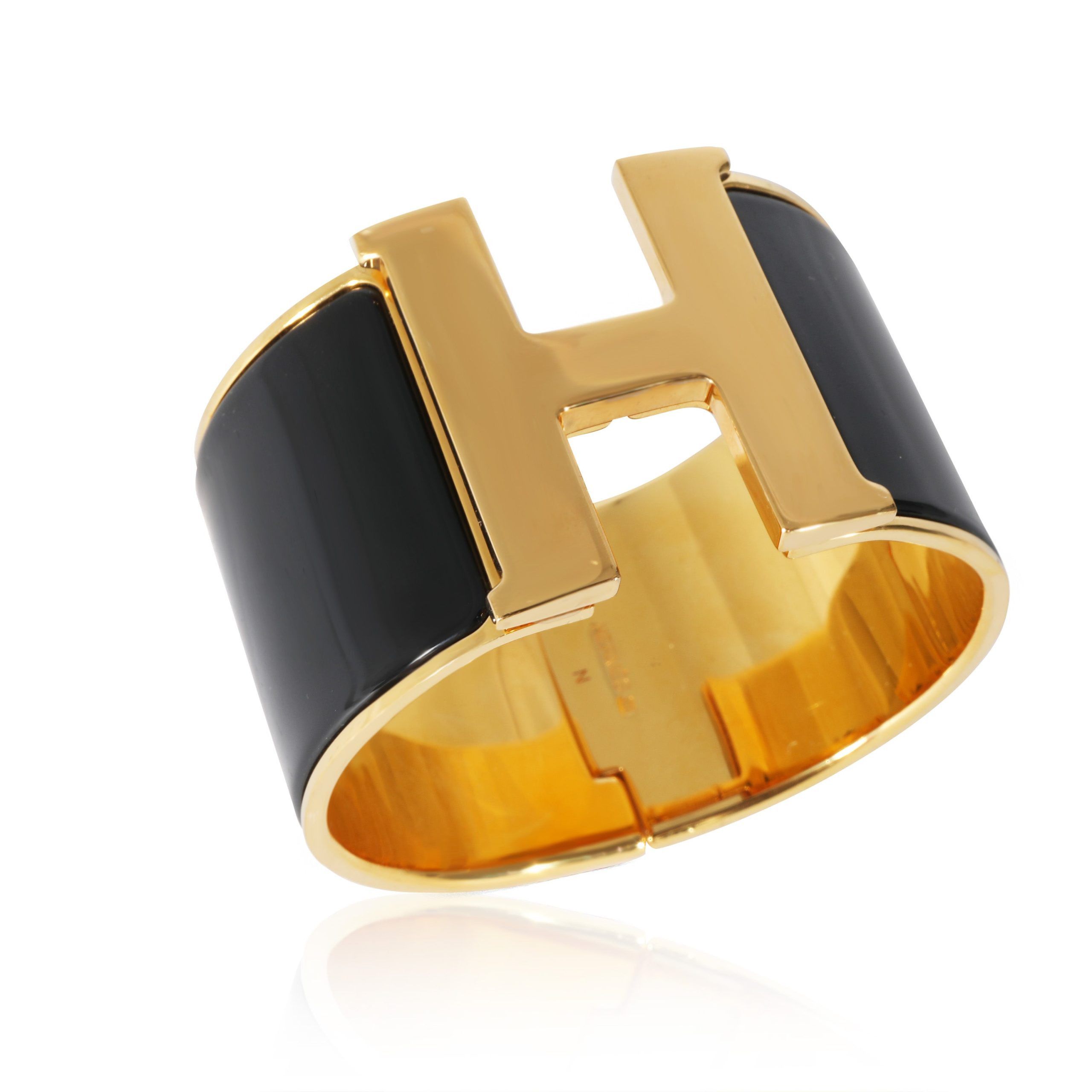 Hermes Gold Plated Hermès XL Clic H Bracelet in Noir Size ONE SIZE - 3 Thumbnail