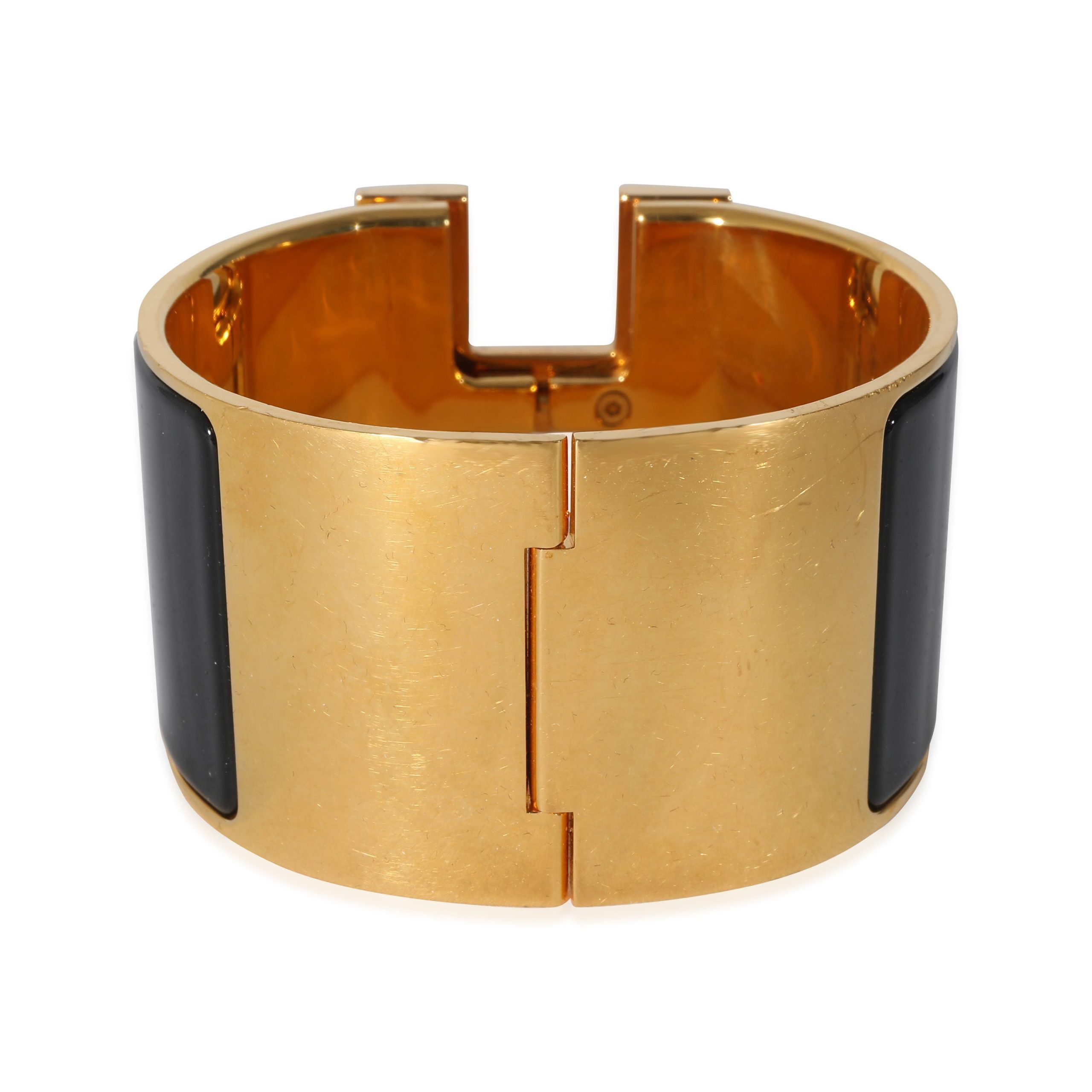 Hermes Gold Plated Hermès XL Clic H Bracelet in Noir Size ONE SIZE - 4 Thumbnail