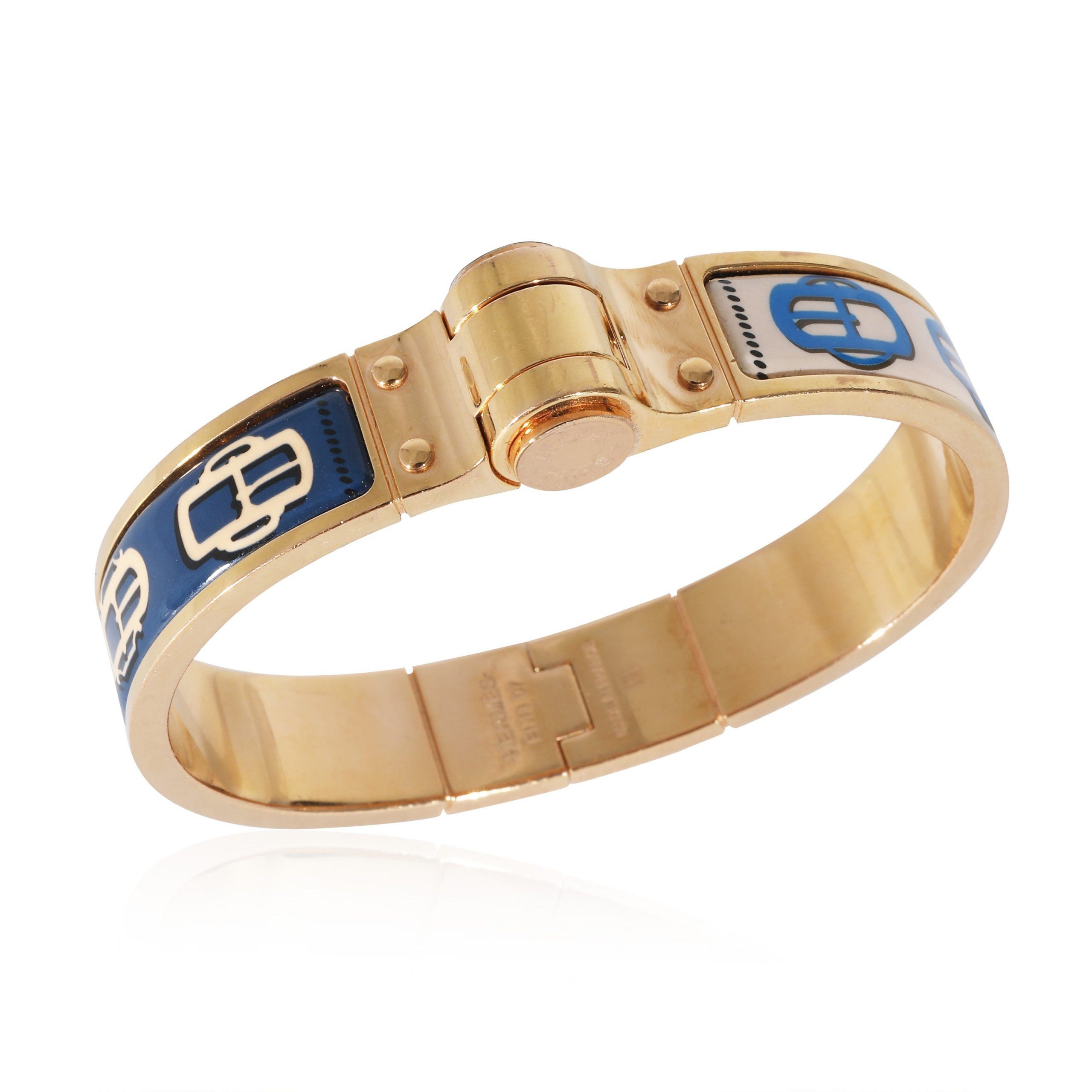 Hermes Gold Plated Hermès Narrow Hinged Bracelet Size ONE SIZE - 3 Thumbnail