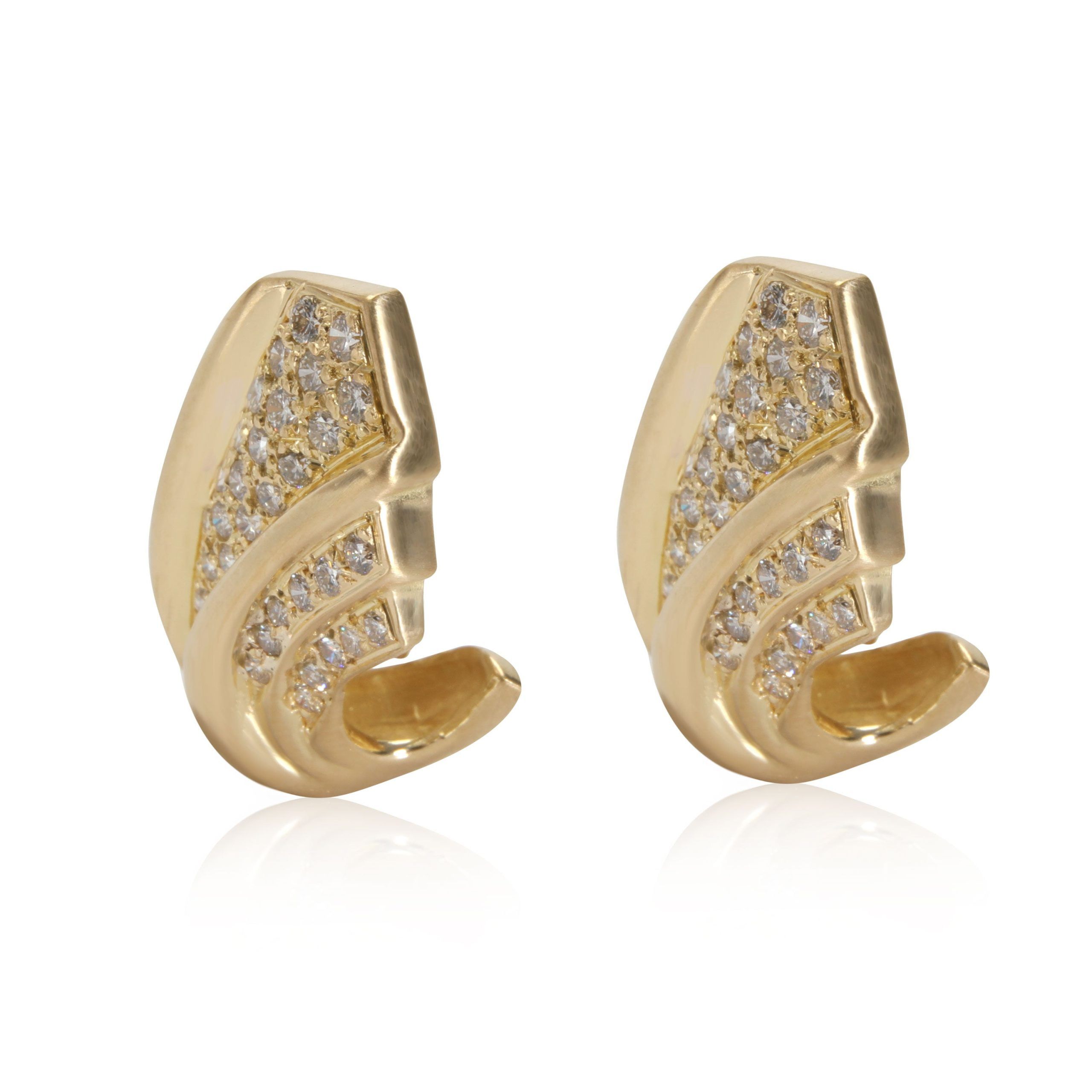 Other "J Cape" Clip-On Diamond Earrings in 18K Yellow Gold 1.20 CTW Size ONE SIZE - 2 Thumbnail