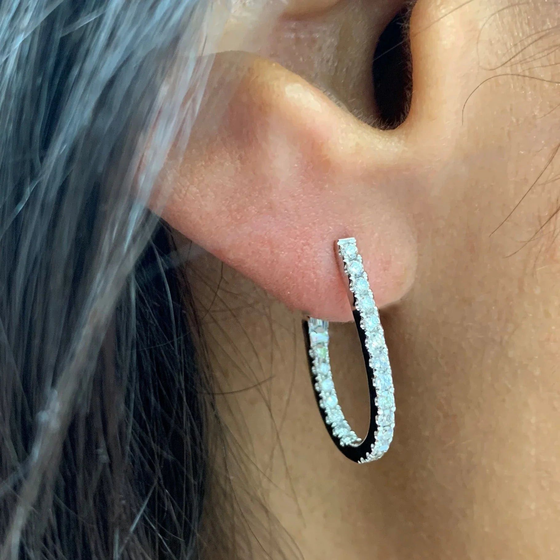 Other Diamond Pear Shape Hoop Earrings in 14K Yellow Gold Size ONE SIZE - 3 Thumbnail