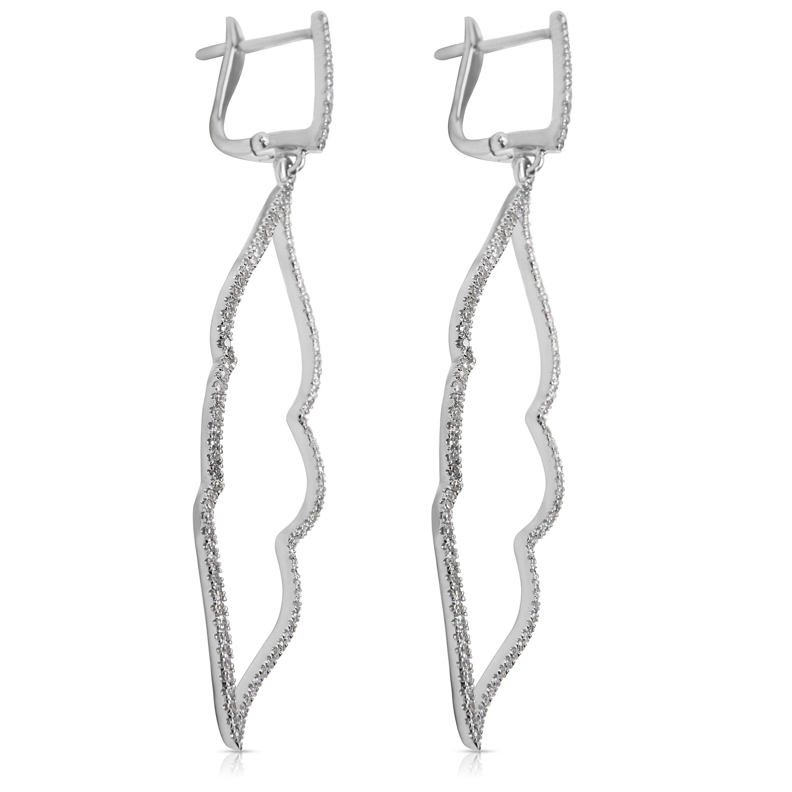 Other 14k White Gold Diamond Drop Earrings 0.65 ctw Size ONE SIZE - 2 Thumbnail
