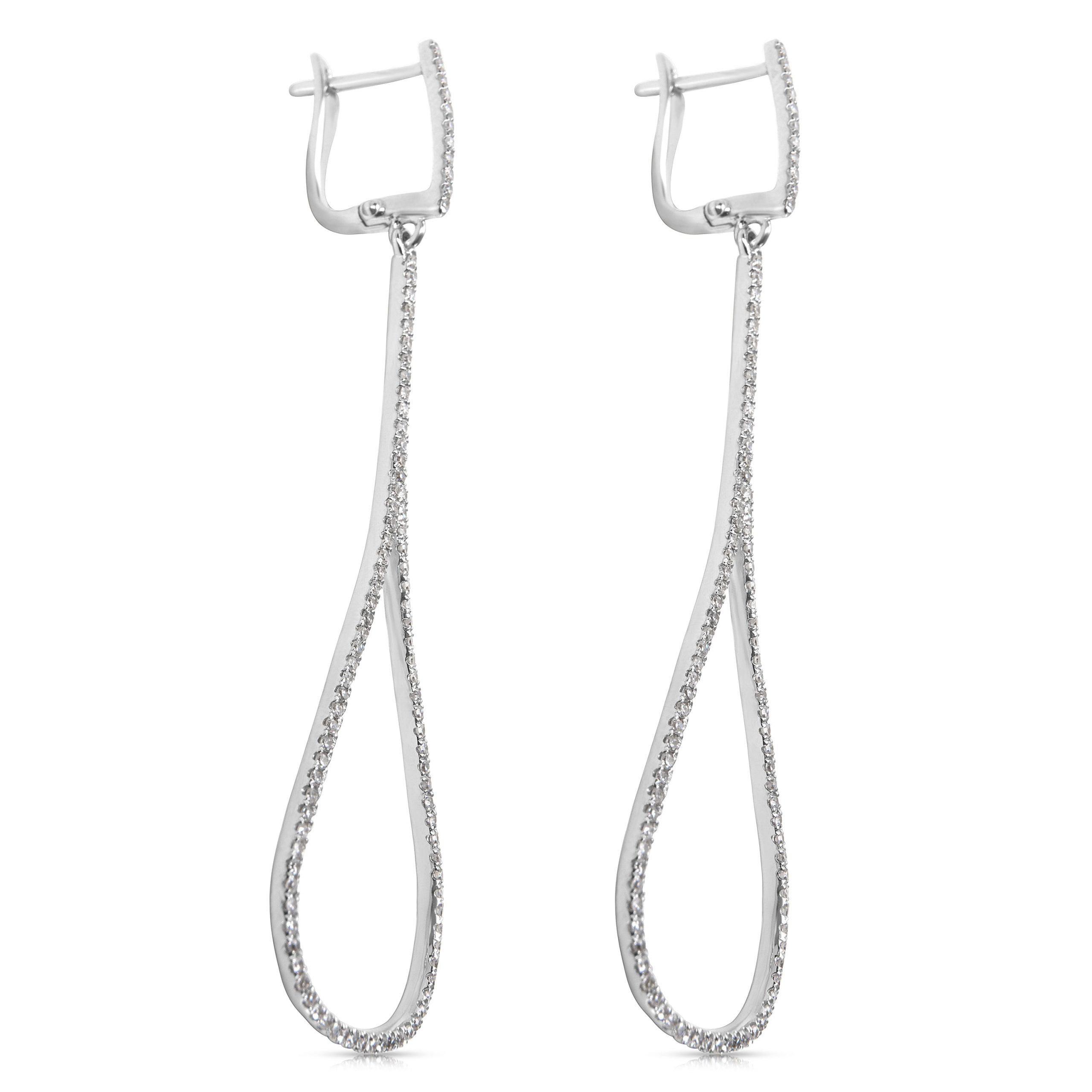 Other 14KT White Gold Diamond Teardrop Earrings 0.80 ctw Size ONE SIZE - 2 Thumbnail