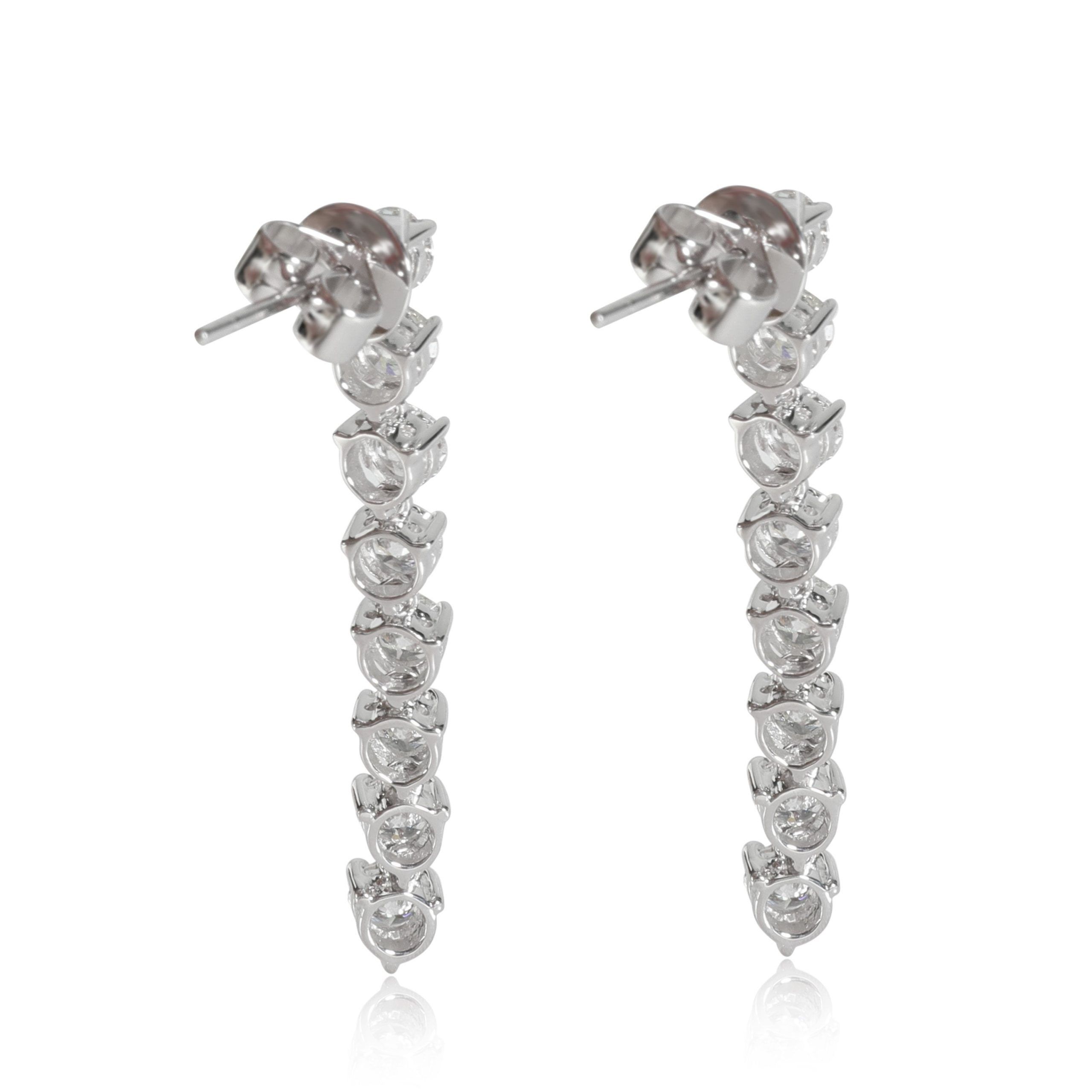 Other 3 Prong Diamond Line Earrings in 18k White Gold 2.4 CTW Size ONE SIZE - 3 Thumbnail
