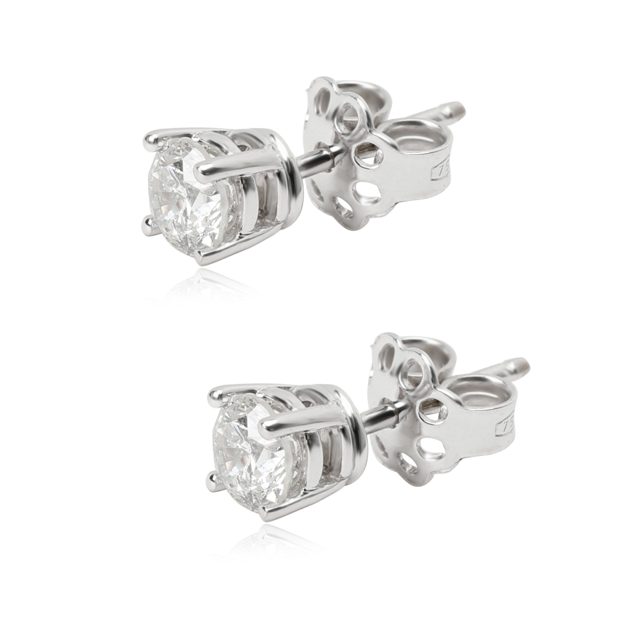 Other 4 Prong Diamond Stud Earring in 18K White Gold H I2 (1.00 CTW) Size ONE SIZE - 2 Thumbnail
