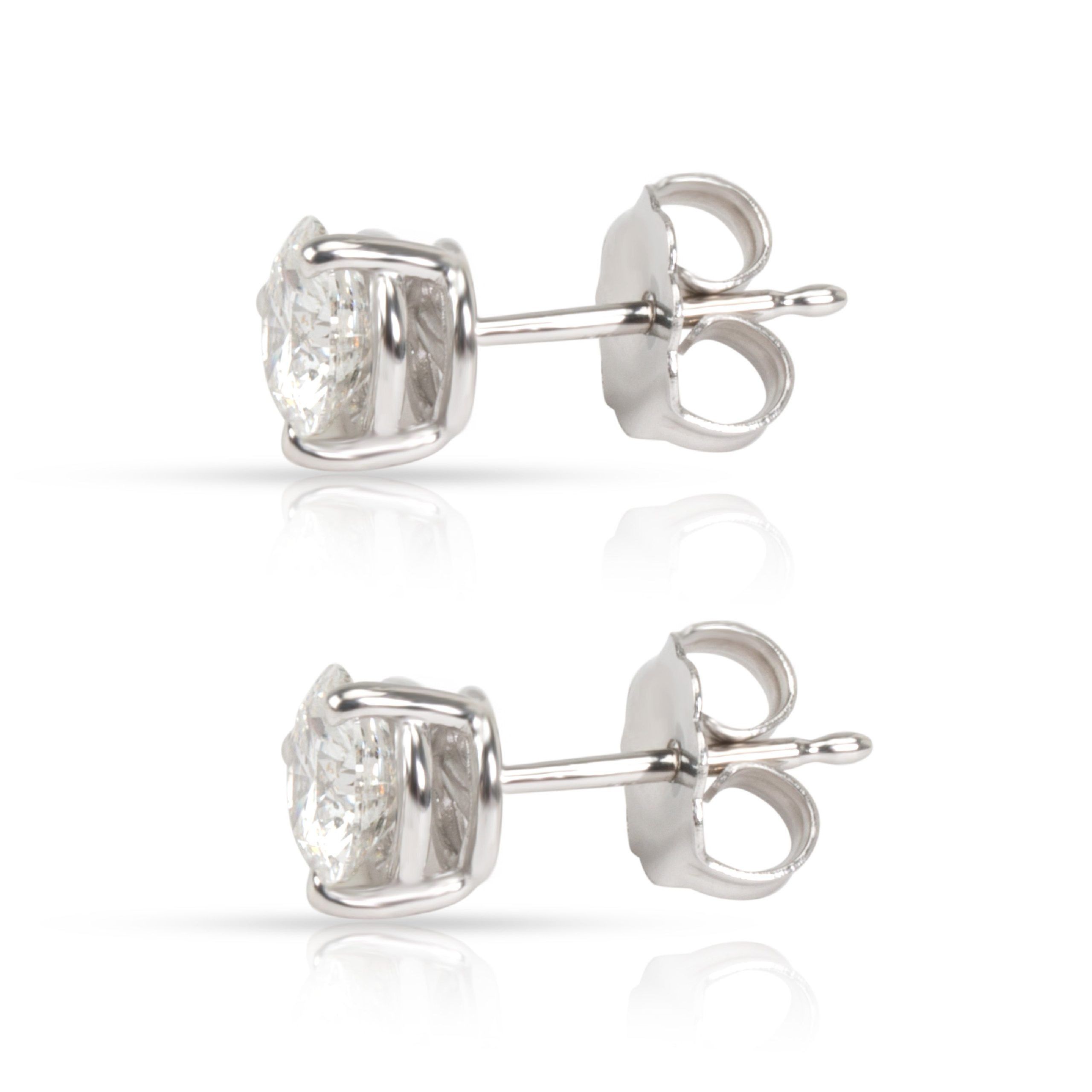 Other 3 Prong Diamond Stud Earring in 14KT White Gold J I1 1.04 CTW Size ONE SIZE - 2 Thumbnail