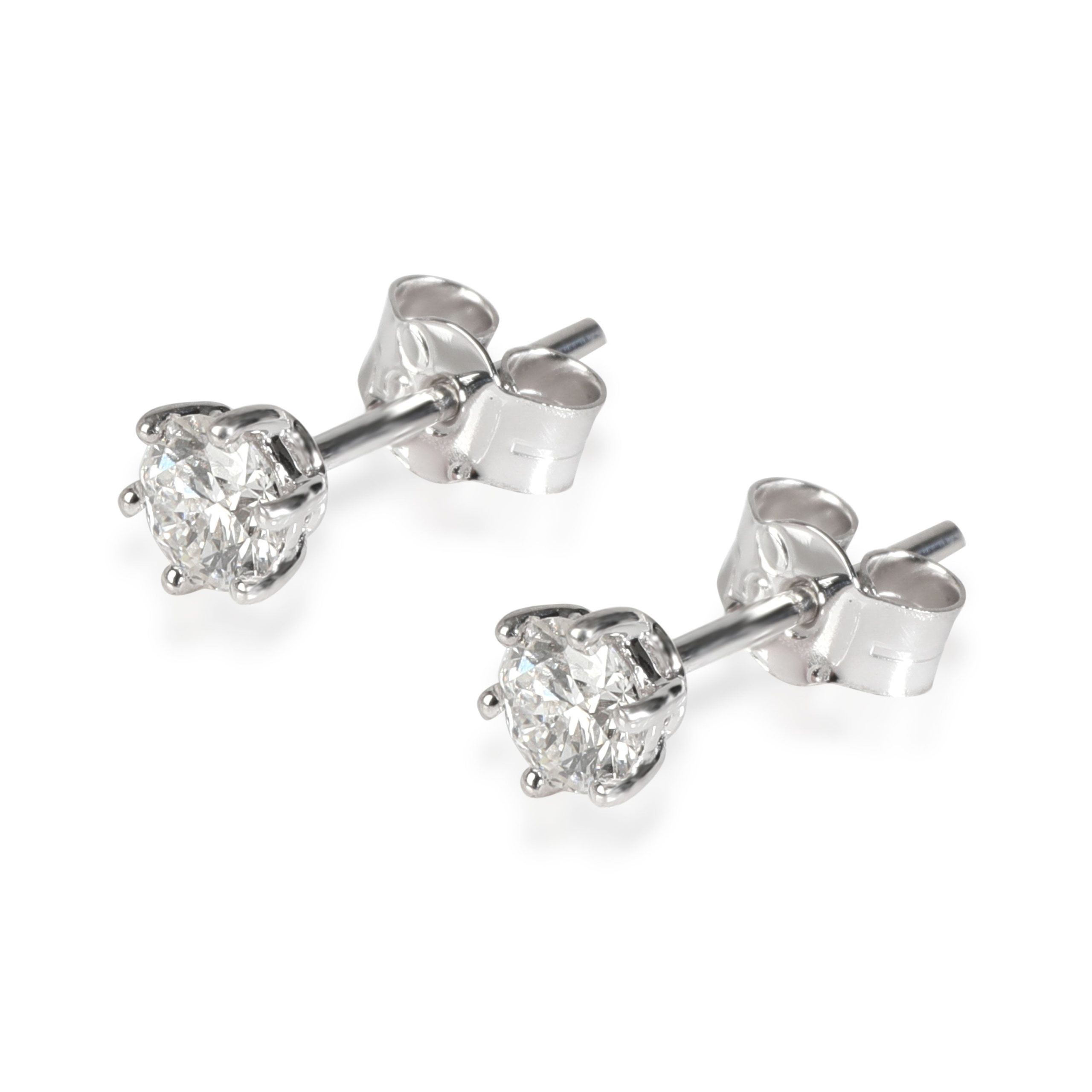 Other 6 Prong Diamond Stud Earring in 18k White Gold 0.50 CTW Size ONE SIZE - 2 Thumbnail