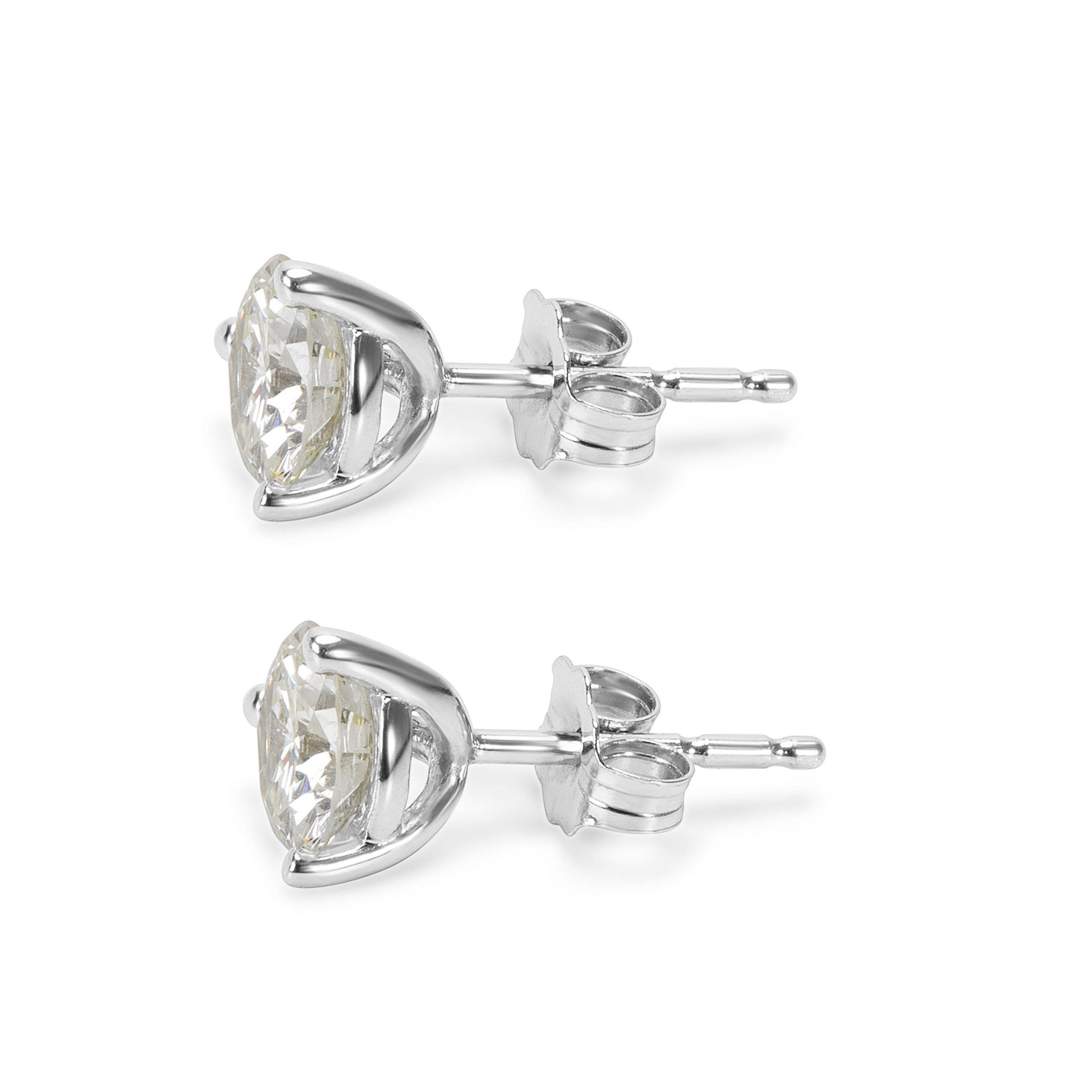 Other 3 Prong Diamond Stud Earrings in 14K White Gold (1.50 CTW) Size ONE SIZE - 2 Thumbnail