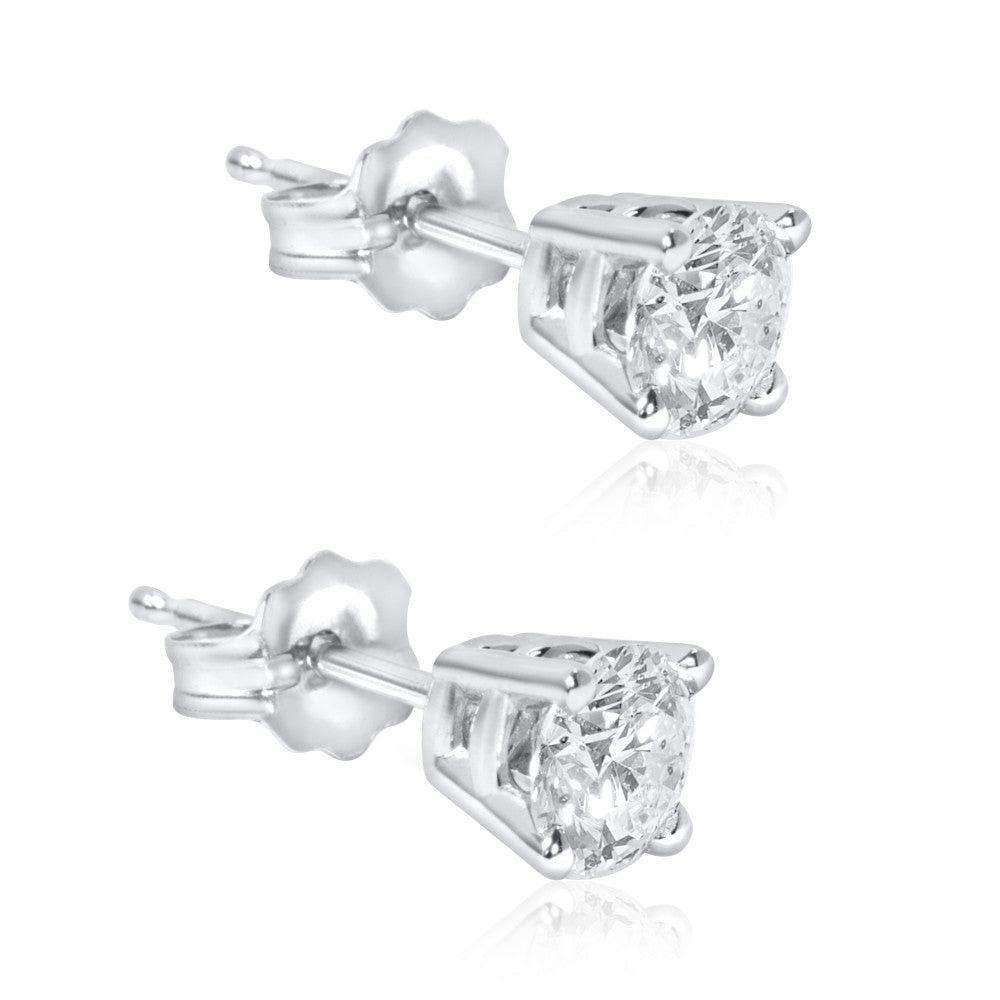 Other 4 Prong Basket Diamond Stud Earrings in 14K White Gold (0.75 CTW) Size ONE SIZE - 2 Thumbnail