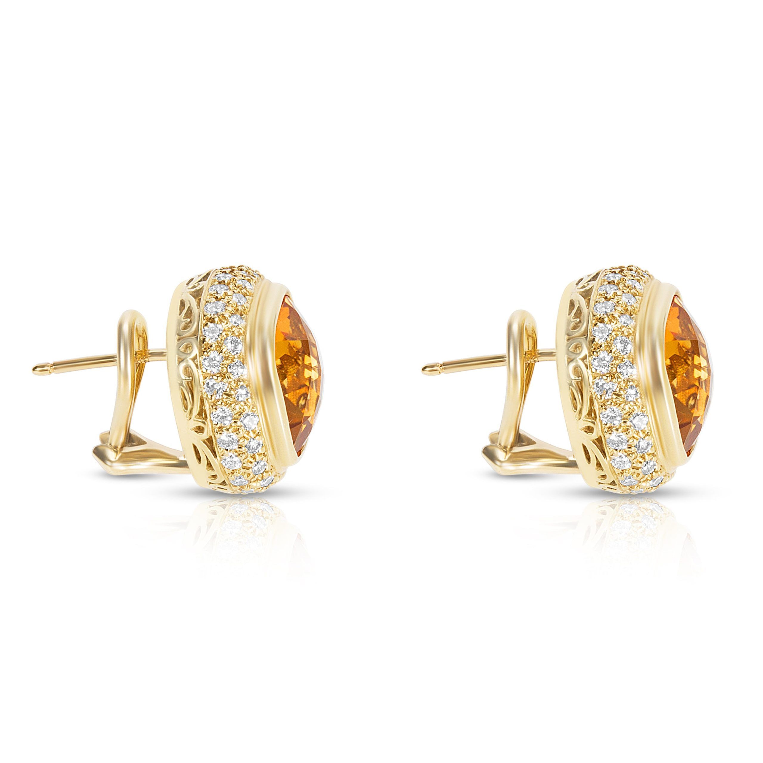 Other Citrine Earrings in 18K Yellow Gold with Diamonds (1.30 CTW) Size ONE SIZE - 2 Thumbnail