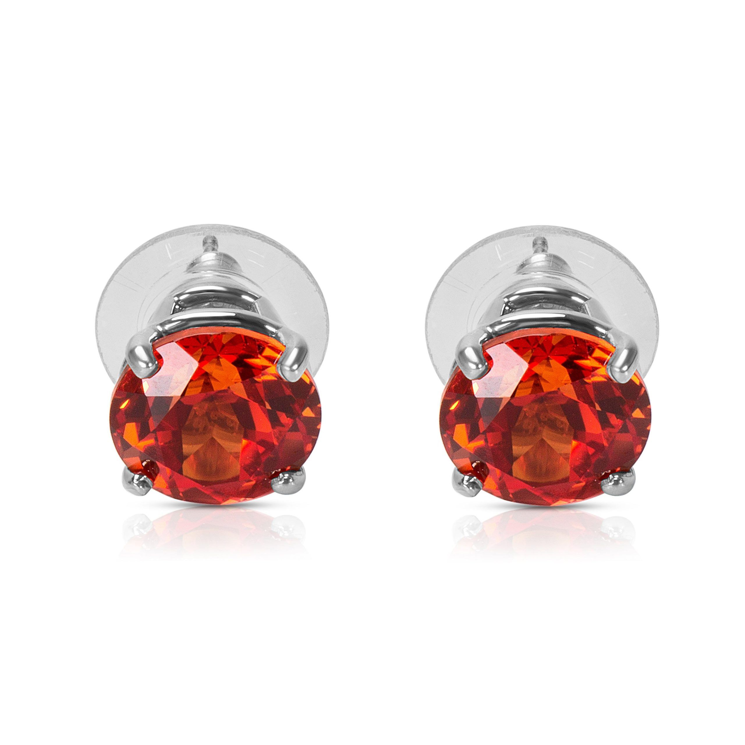 Other Created Sapphire Fashion Earrings in Sterling Silver 10mm Size ONE SIZE - 2 Thumbnail