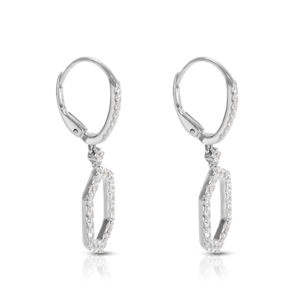 Other Dangling Diamond Earrings in 14k White Gold (1.09 CTW) Size ONE SIZE - 2 Thumbnail