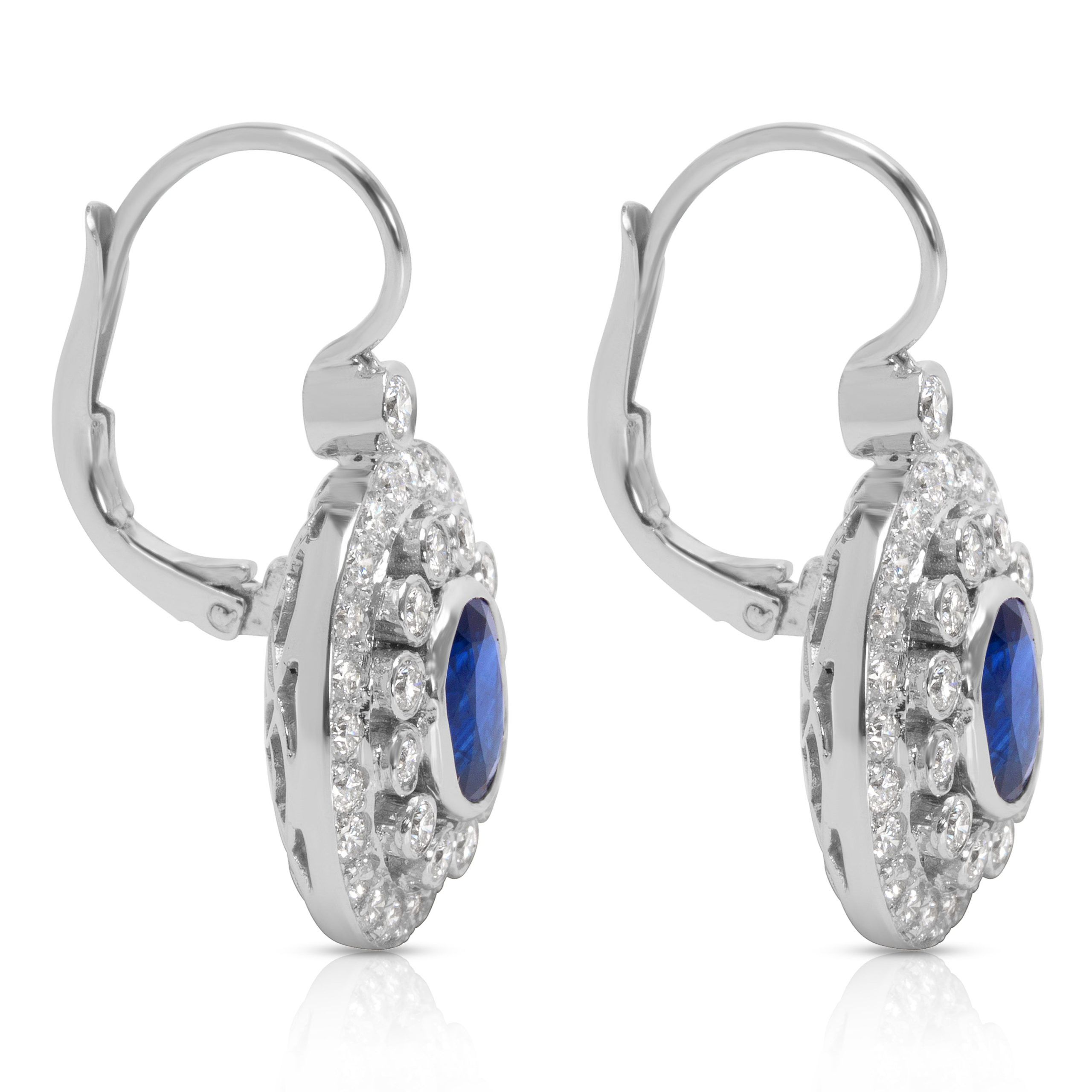 Other Diamond & Oval Sapphire Fashion Ring in 18k White Gold (2.00 CTW) Size ONE SIZE - 2 Thumbnail