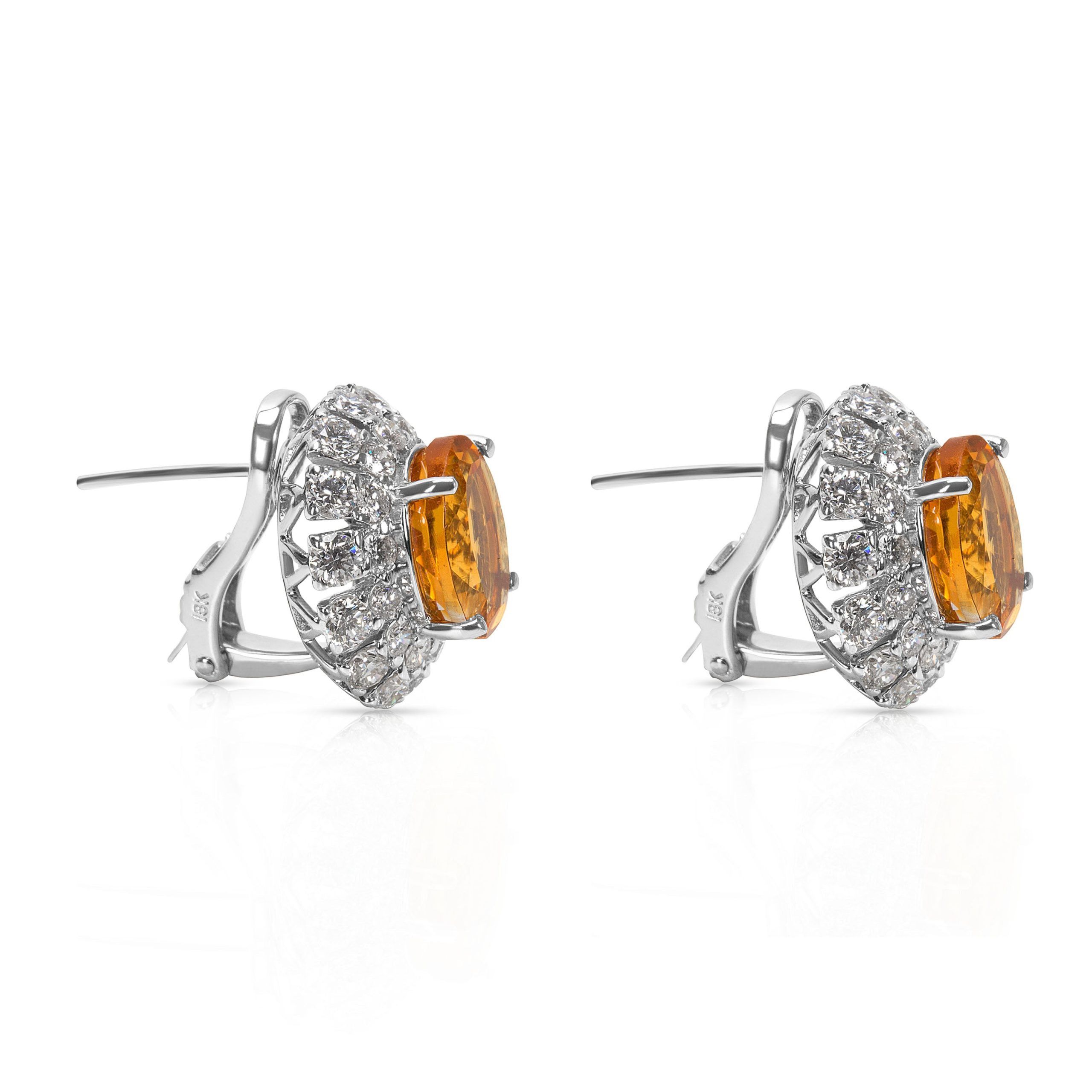 Other Diamond & Yellow Topaz Fashion Earrings in 18k White Gold (2.69 CTW) Size ONE SIZE - 2 Thumbnail