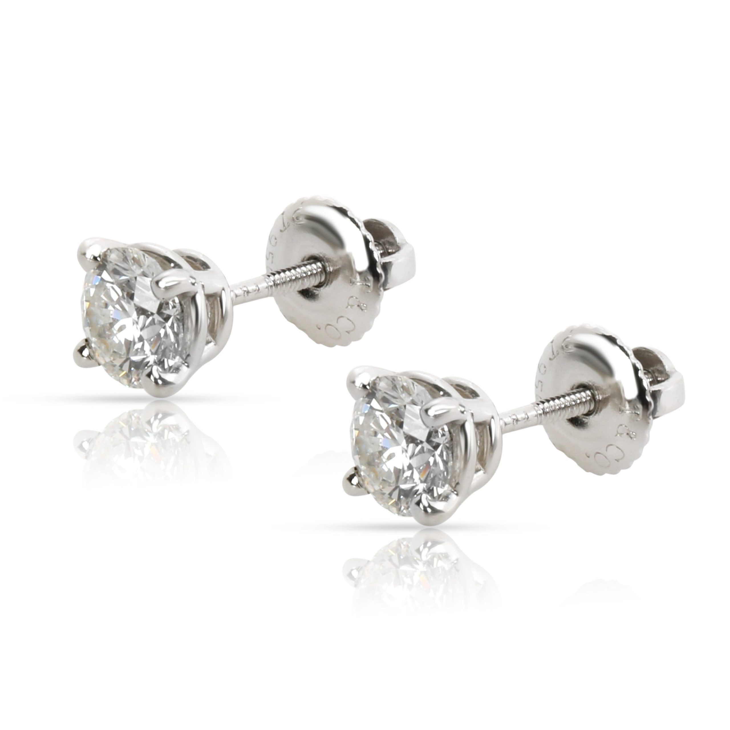 Tiffany & Co. Diamond Stud Earring in Platinum 0.93 CTW