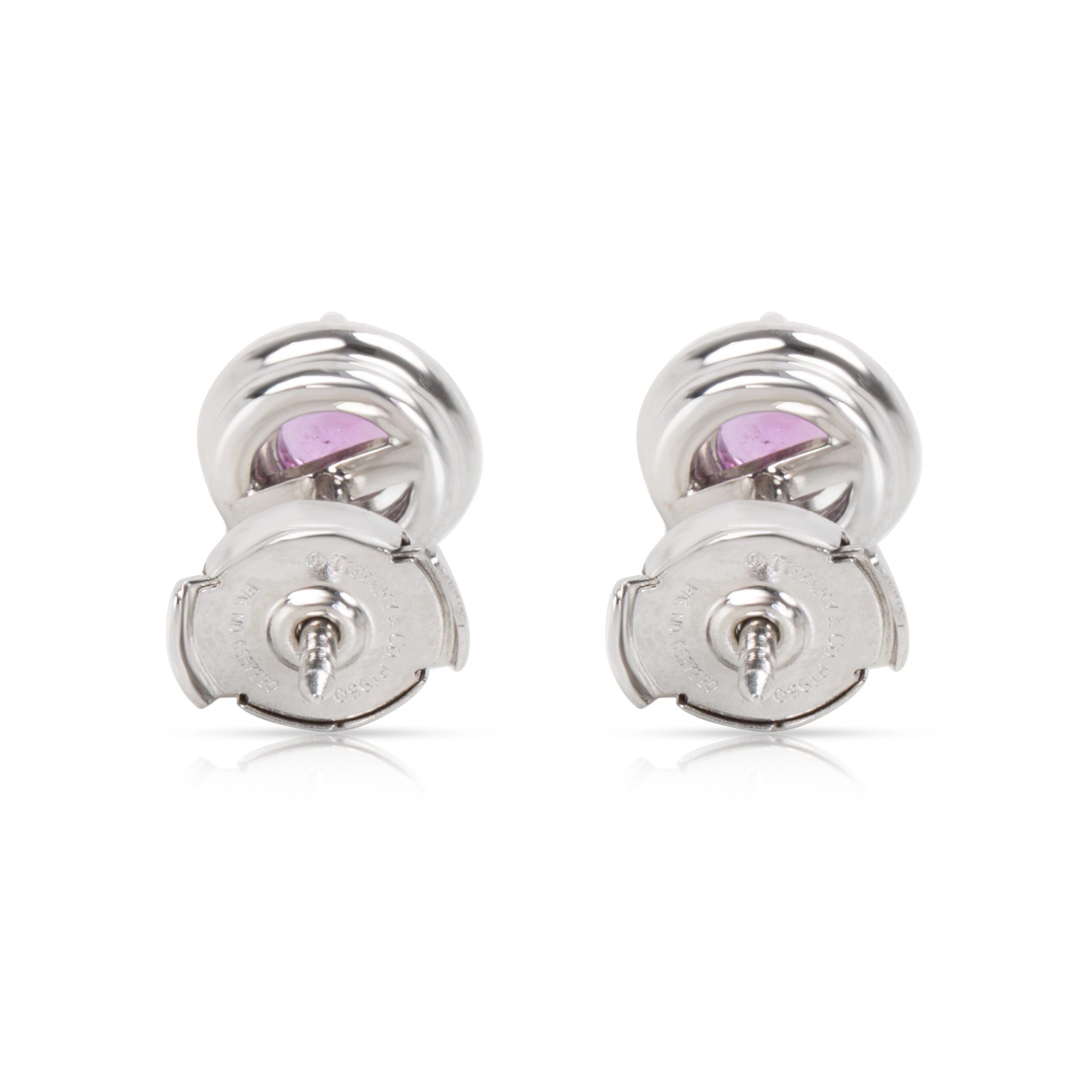 Tiffany & Co. Soleste Pink Sapphire & Diamond Earrings in Platinum 0.18 ctw